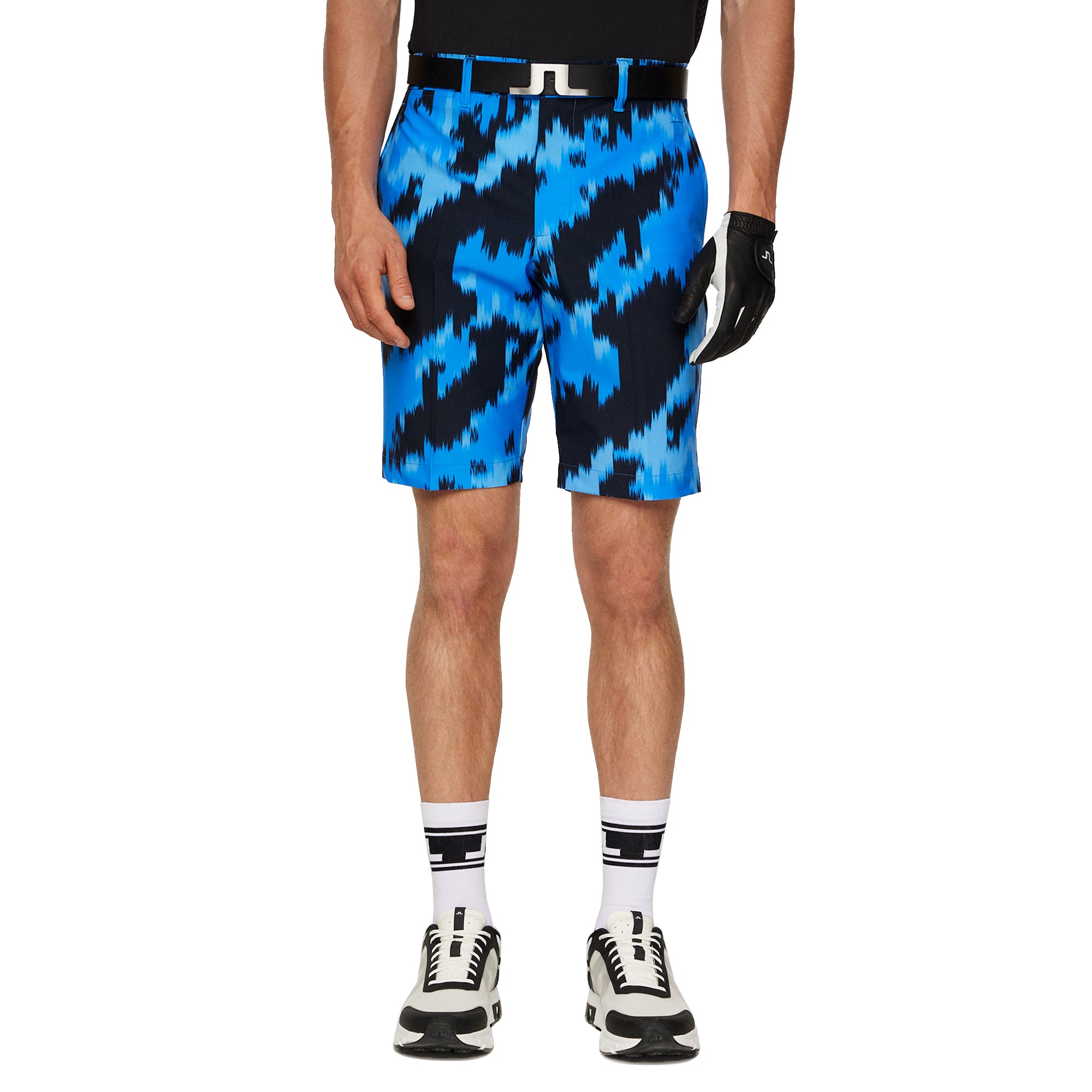 J.Lindeberg Golf Eloy Print Shorts FW25 - Warp Sonic Blue O557