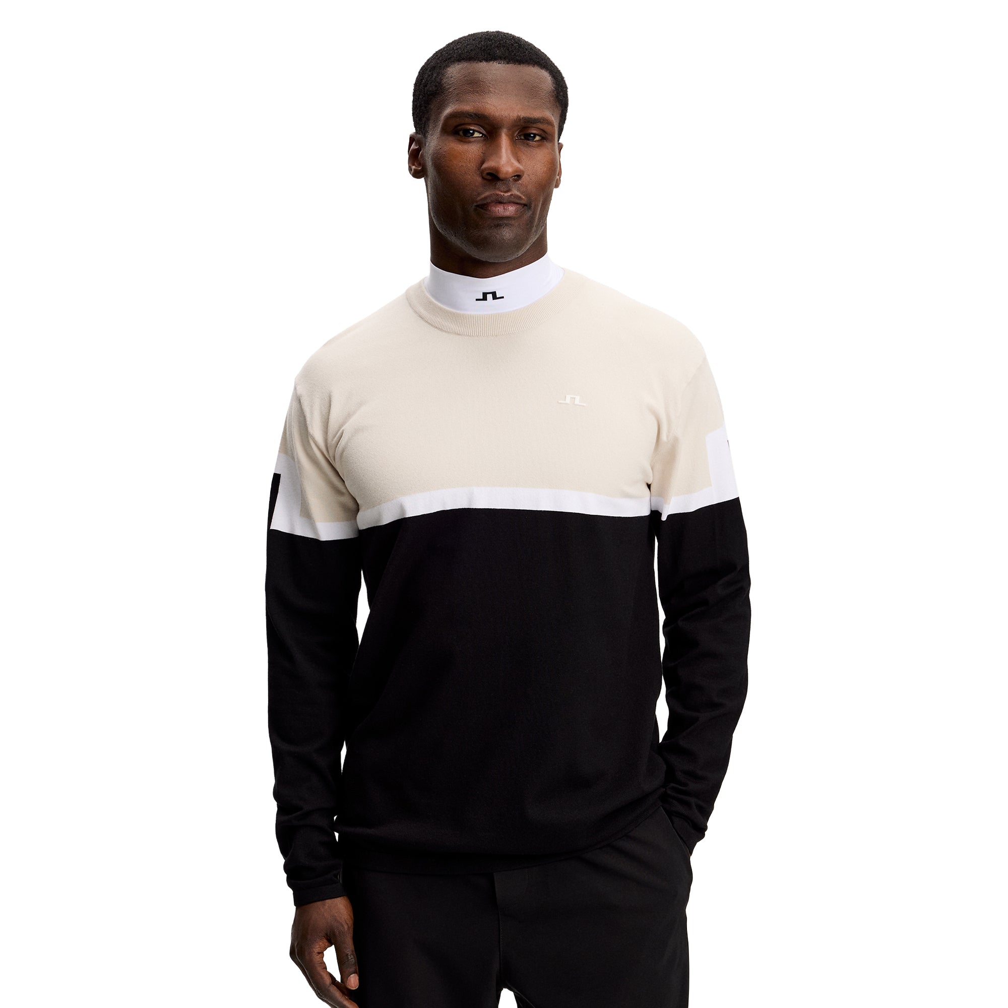 J.Lindeberg Golf Emrik Block Knitted Sweater SS26 - Black 9999