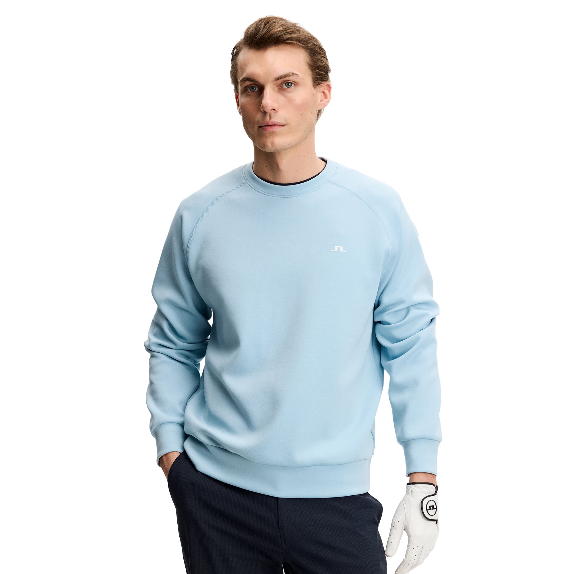 J.LINDEBERG クルーネックニット ゴルフウェア 長袖 S ブルー J.LINDEBERG(ジェイリンドバーグ) ニット｜中古ゴルフウェア通販サイト