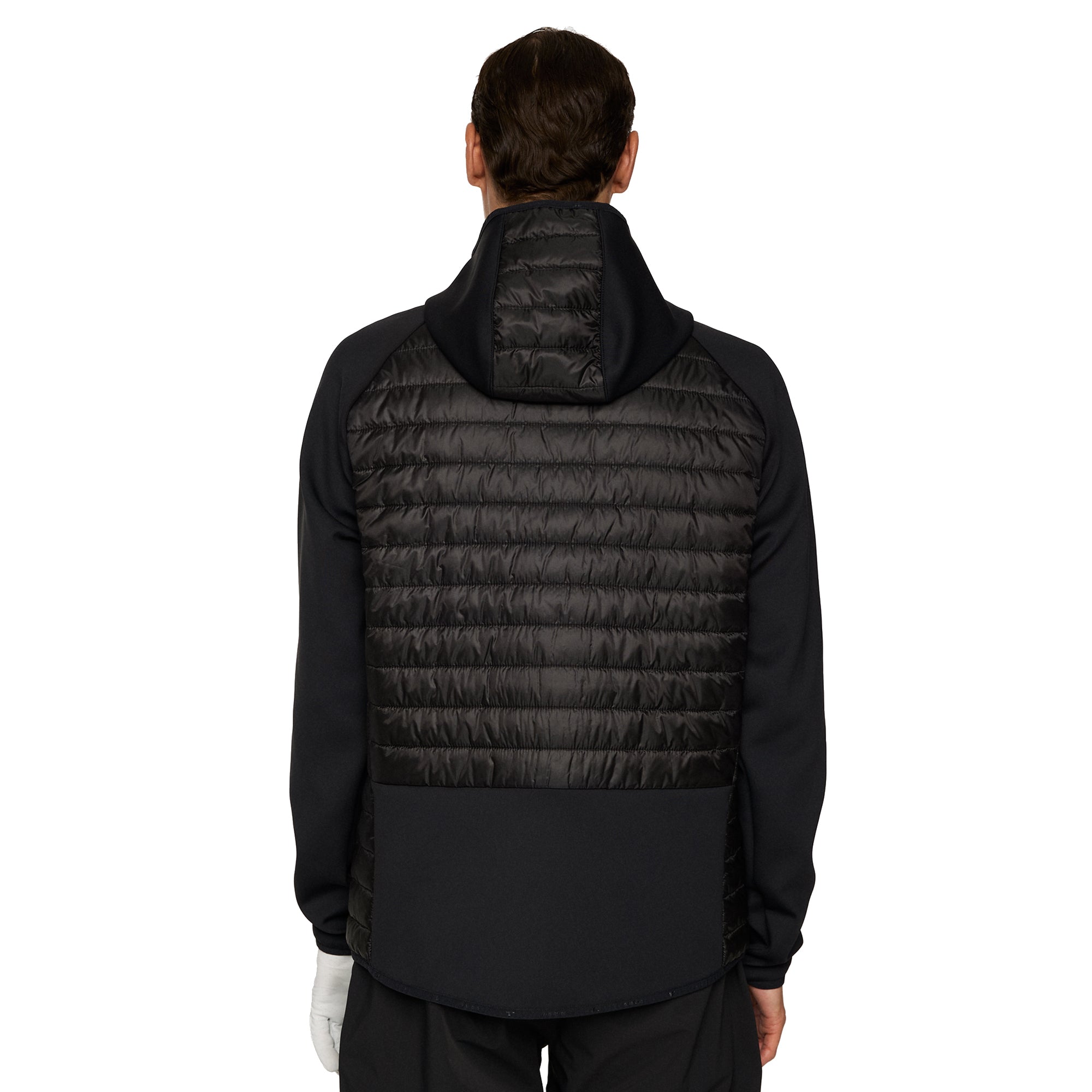J.Lindeberg Golf Hayden Quilt Hybrid Hooded Jacket FW25 - Black