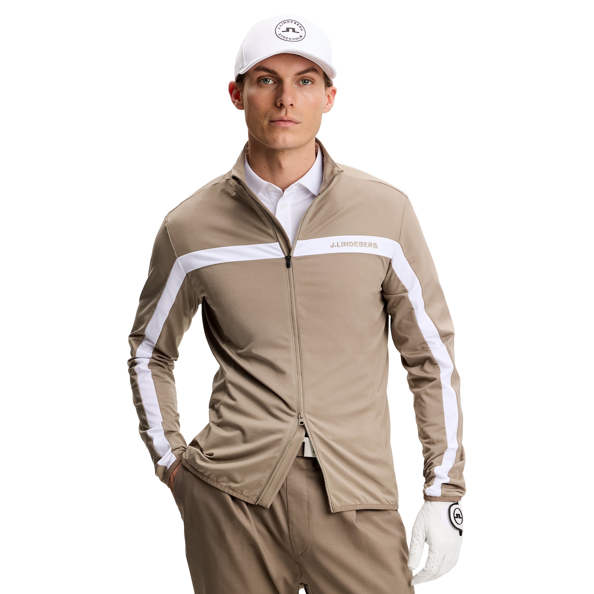 J.Lindeberg Golf Jarvis Mid Layer Jacket SS26 - Brindle U144