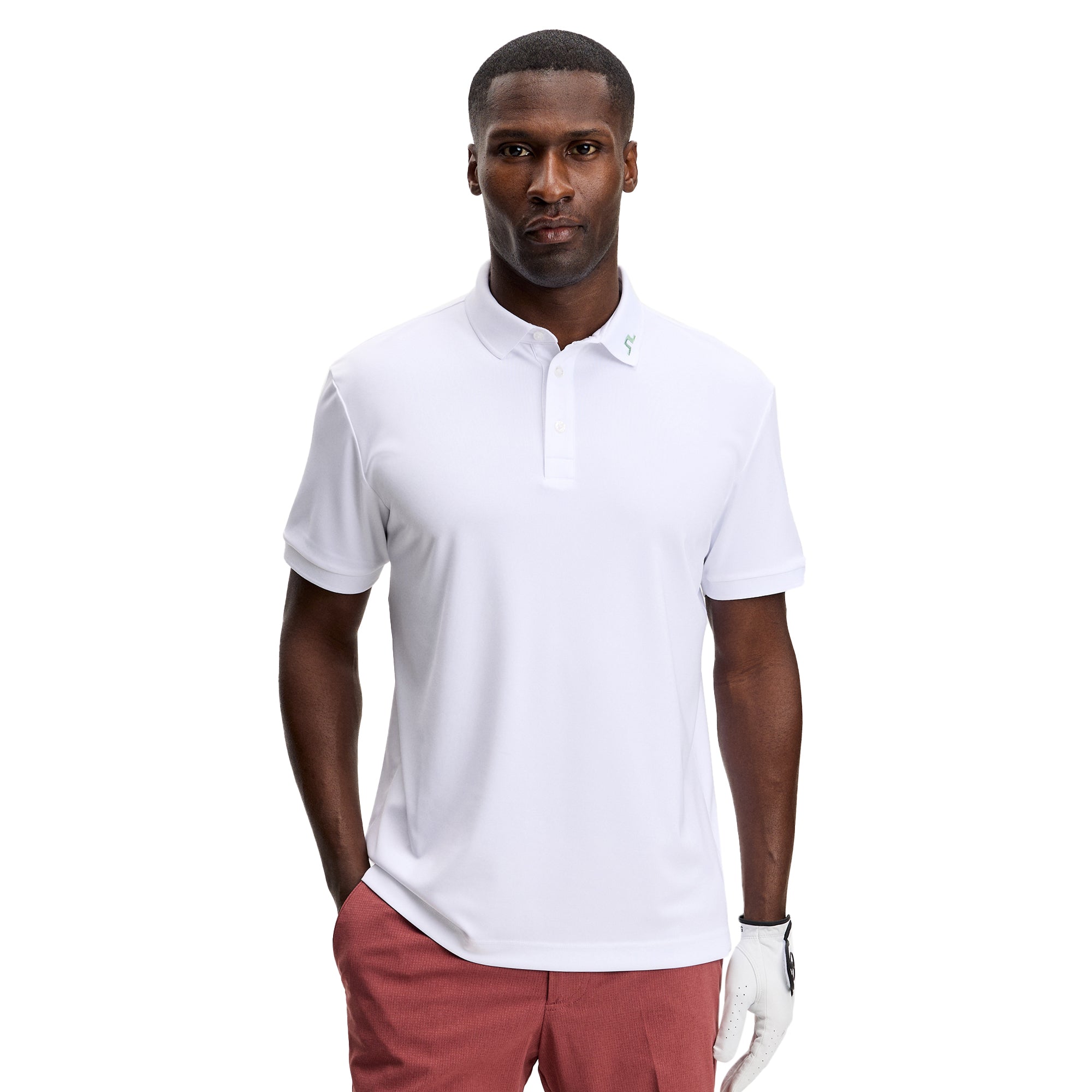 J.Lindeberg Golf KV Print Polo Shirt SS26 - Paradise Hedge Green