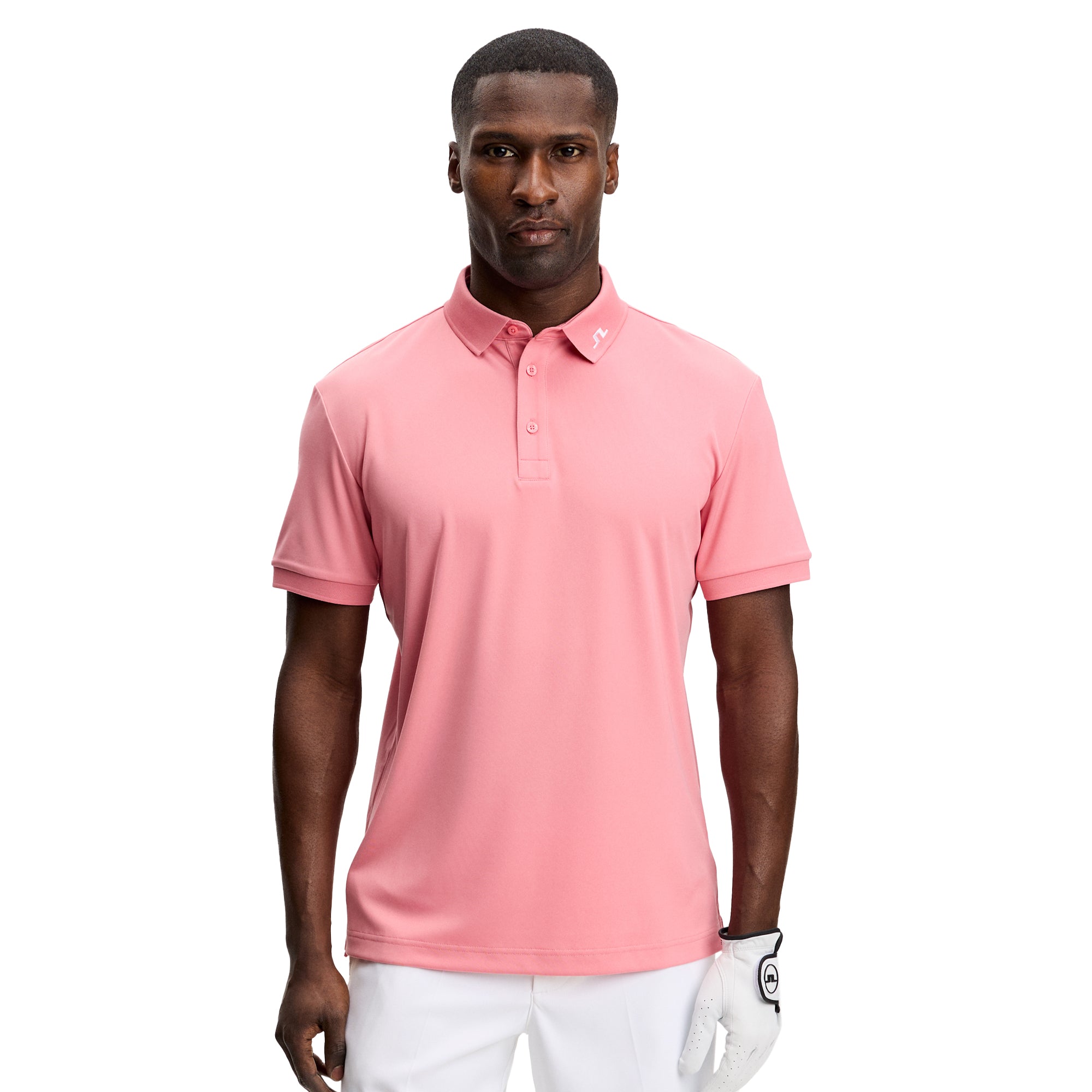 J.Lindeberg Golf KV Print Polo Shirt SS26 - Flamingo Plume S226