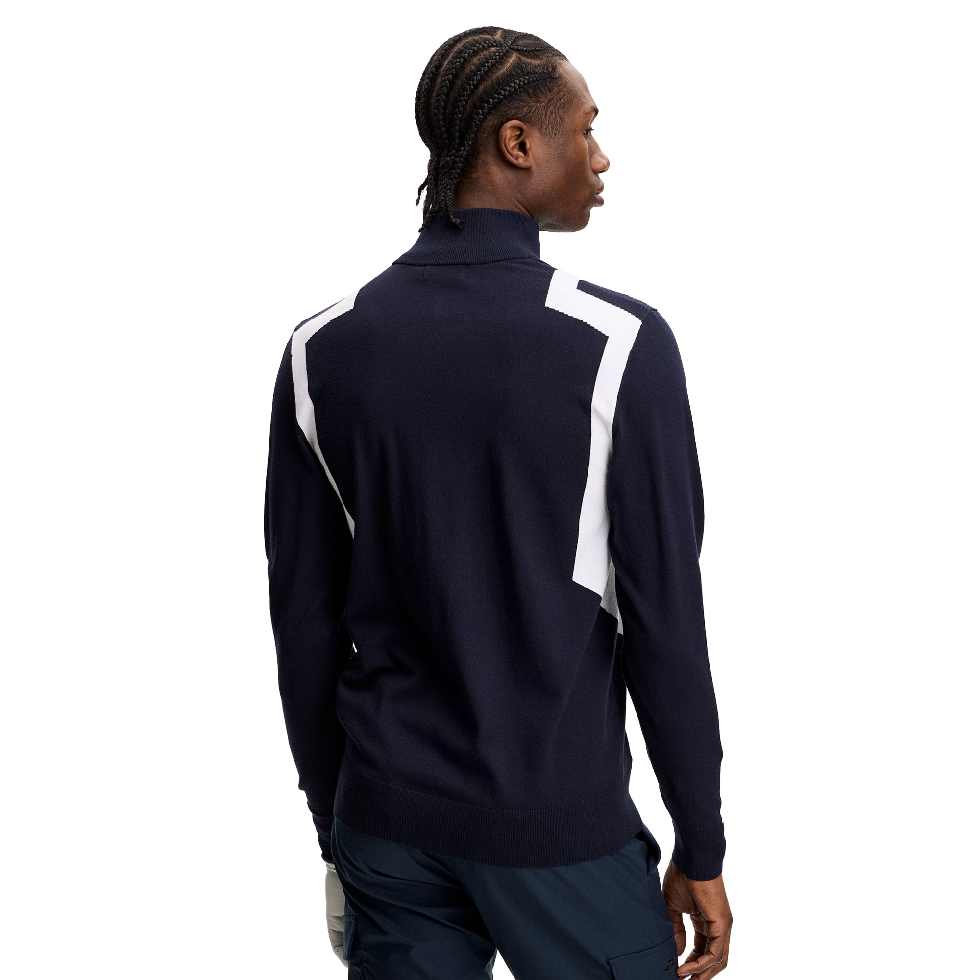 J.Lindeberg Golf Kendrick Knitted Zip Neck Sweater SS26 - JL Navy
