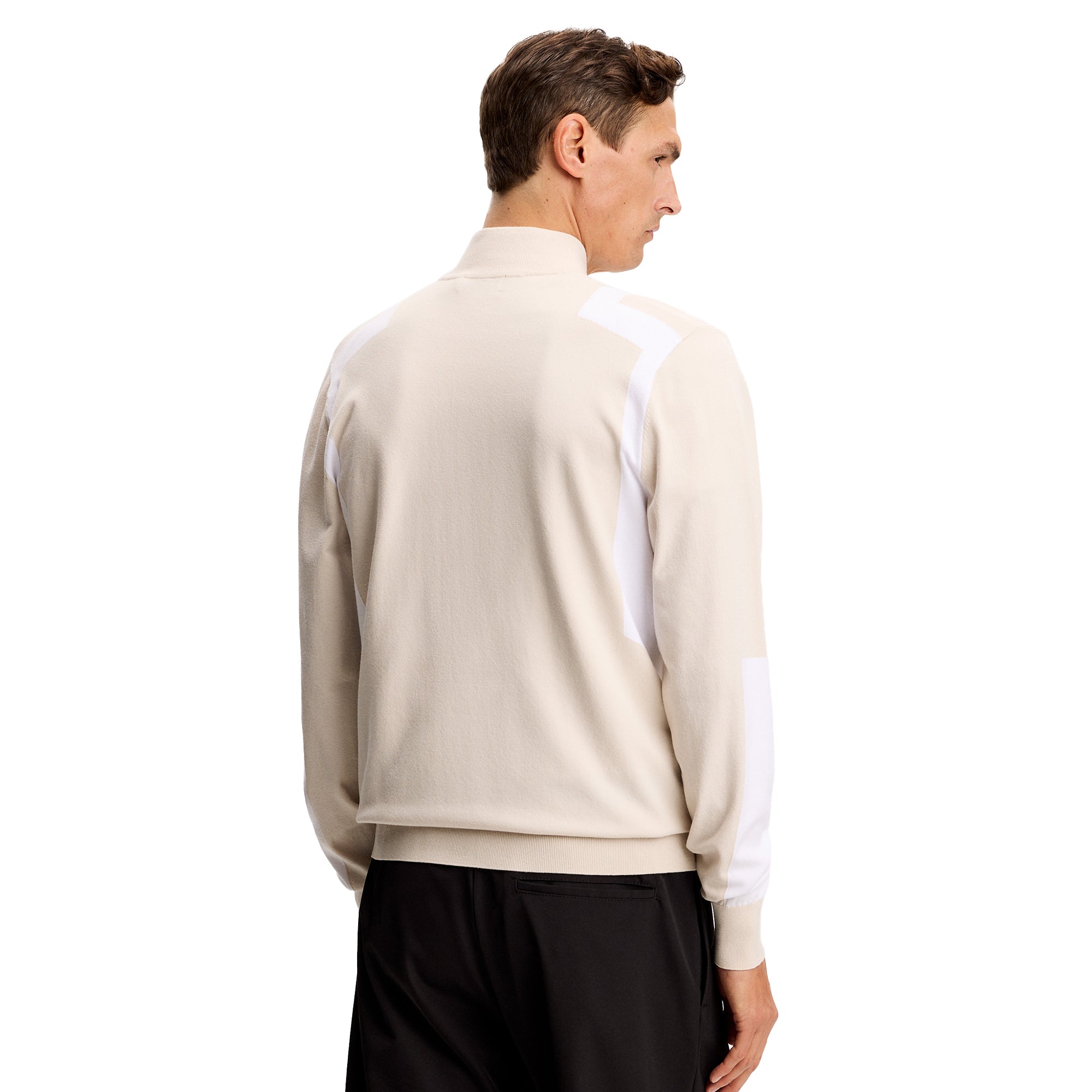 J.Lindeberg Golf Kendrick Knitted Zip Neck Sweater SS26 - Moonbeam