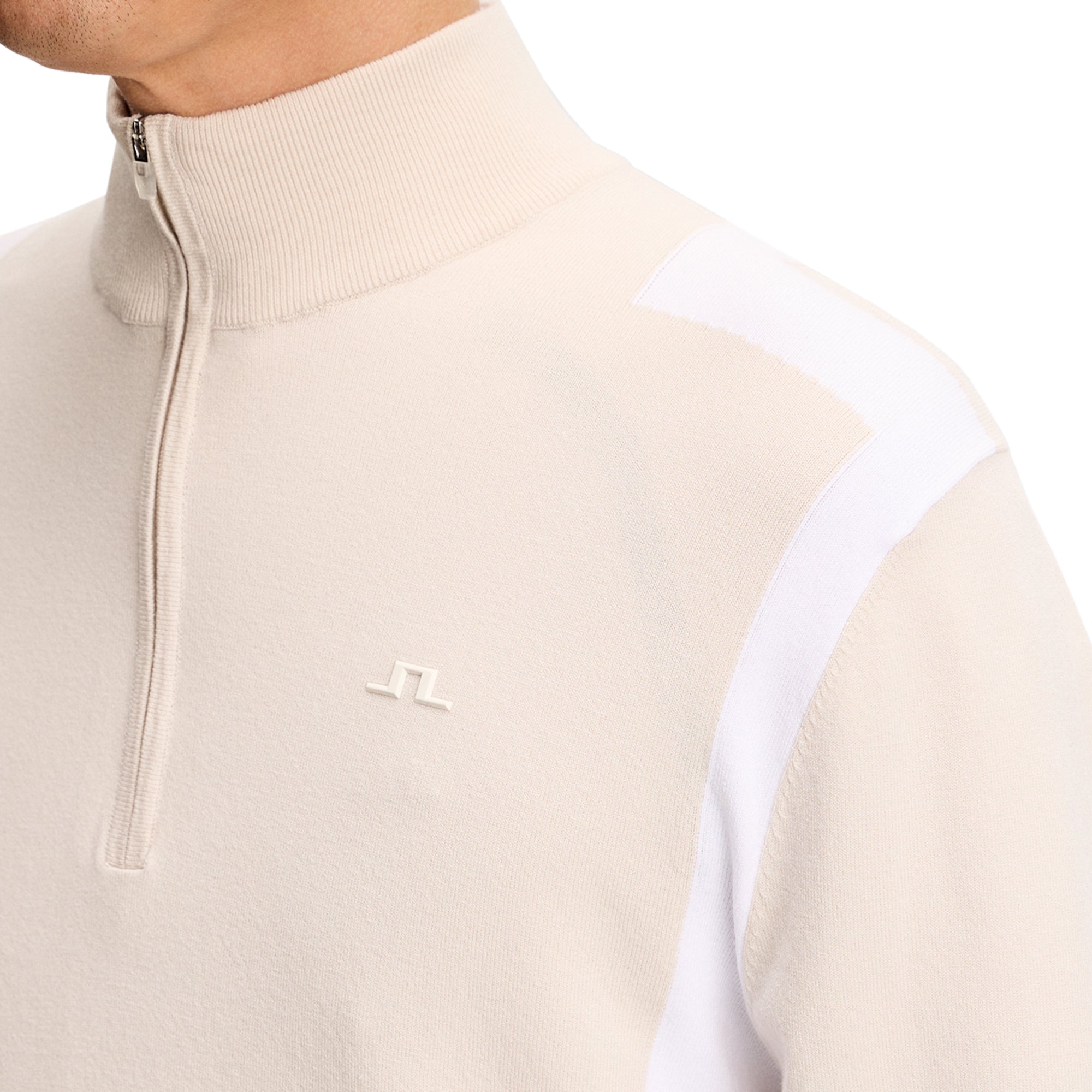 J.Lindeberg Golf Kendrick Knitted Zip Neck Sweater SS26 - Moonbeam