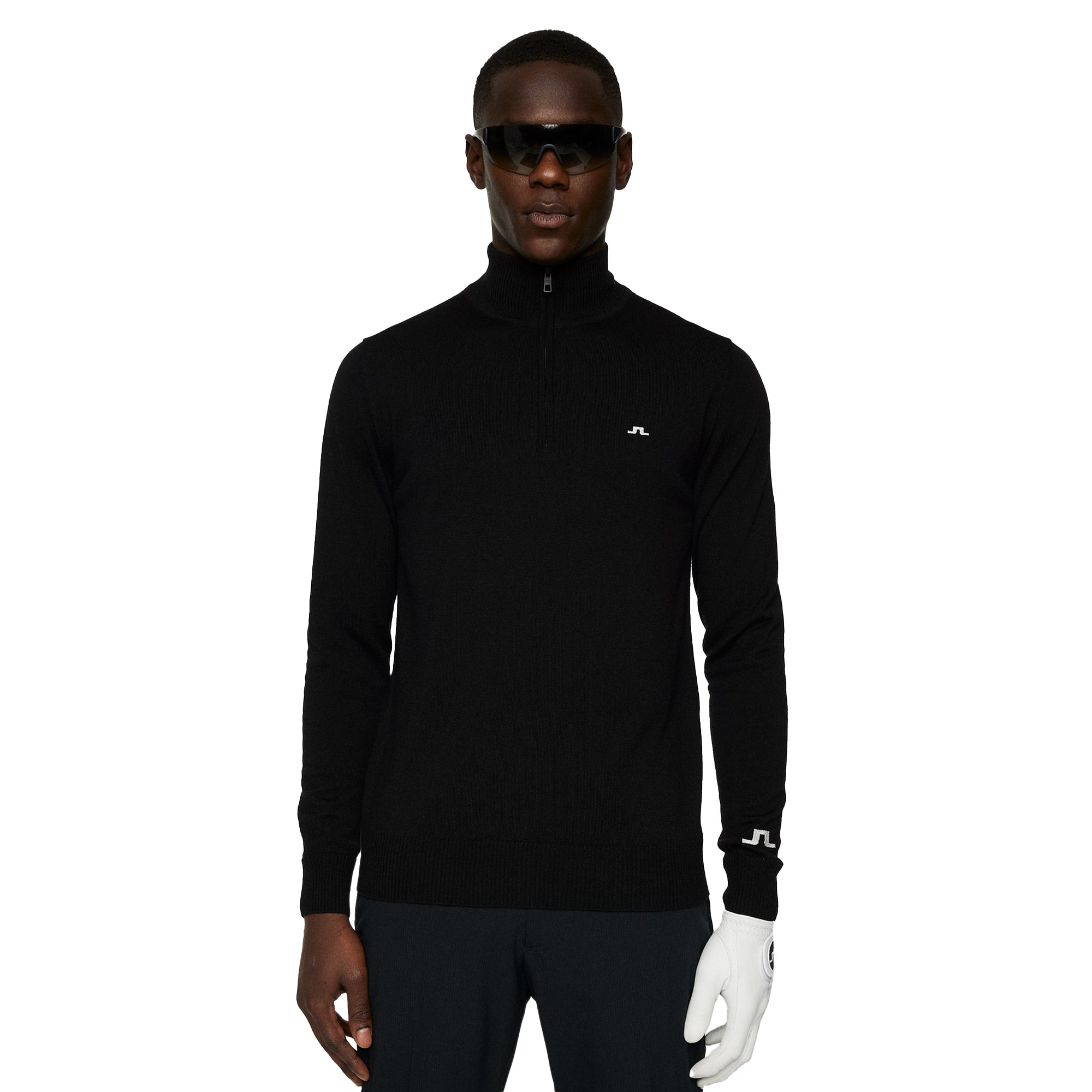 J Lindeberg Kian Zip Neck Golf Sweater - Grey J Lindeberg Kian Zip Neck Golf Sweater - Grey