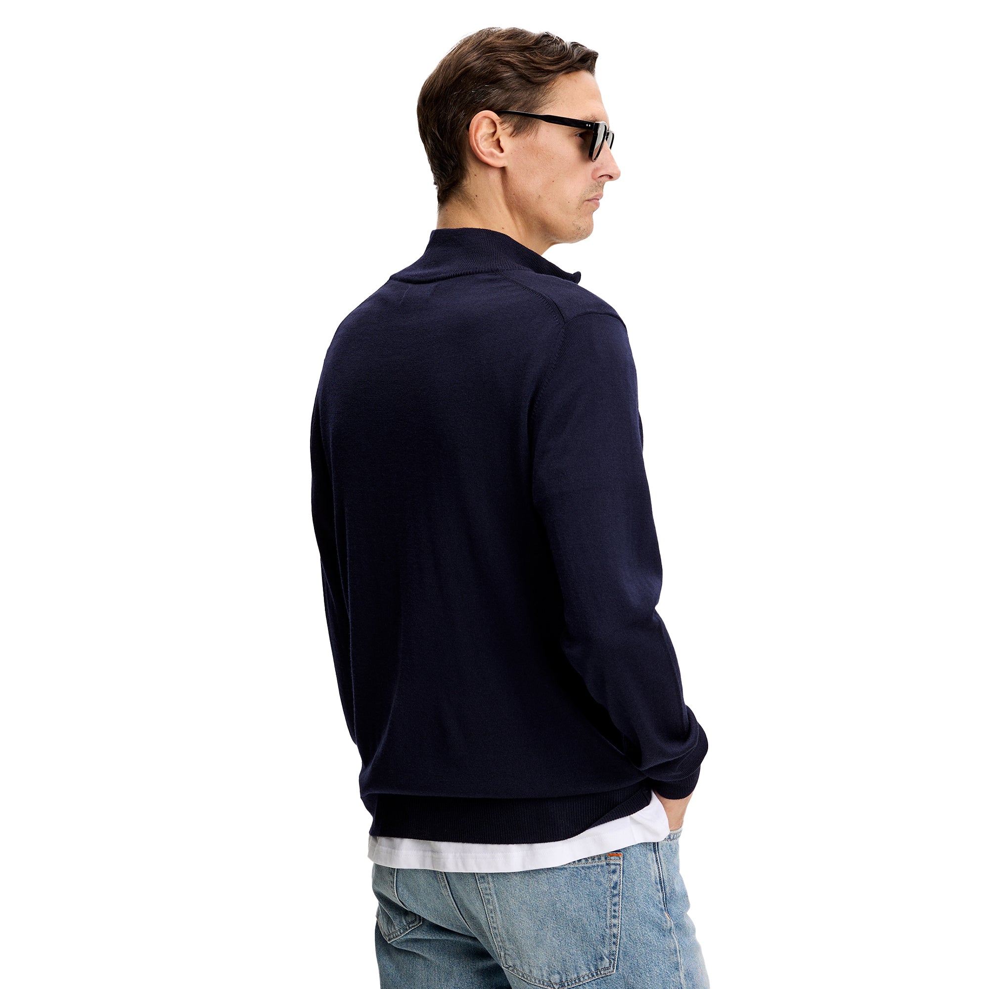 J.Lindeberg Golf Kiyan Merino 1/4 Zip Sweater NOOS - JL Navy 6855