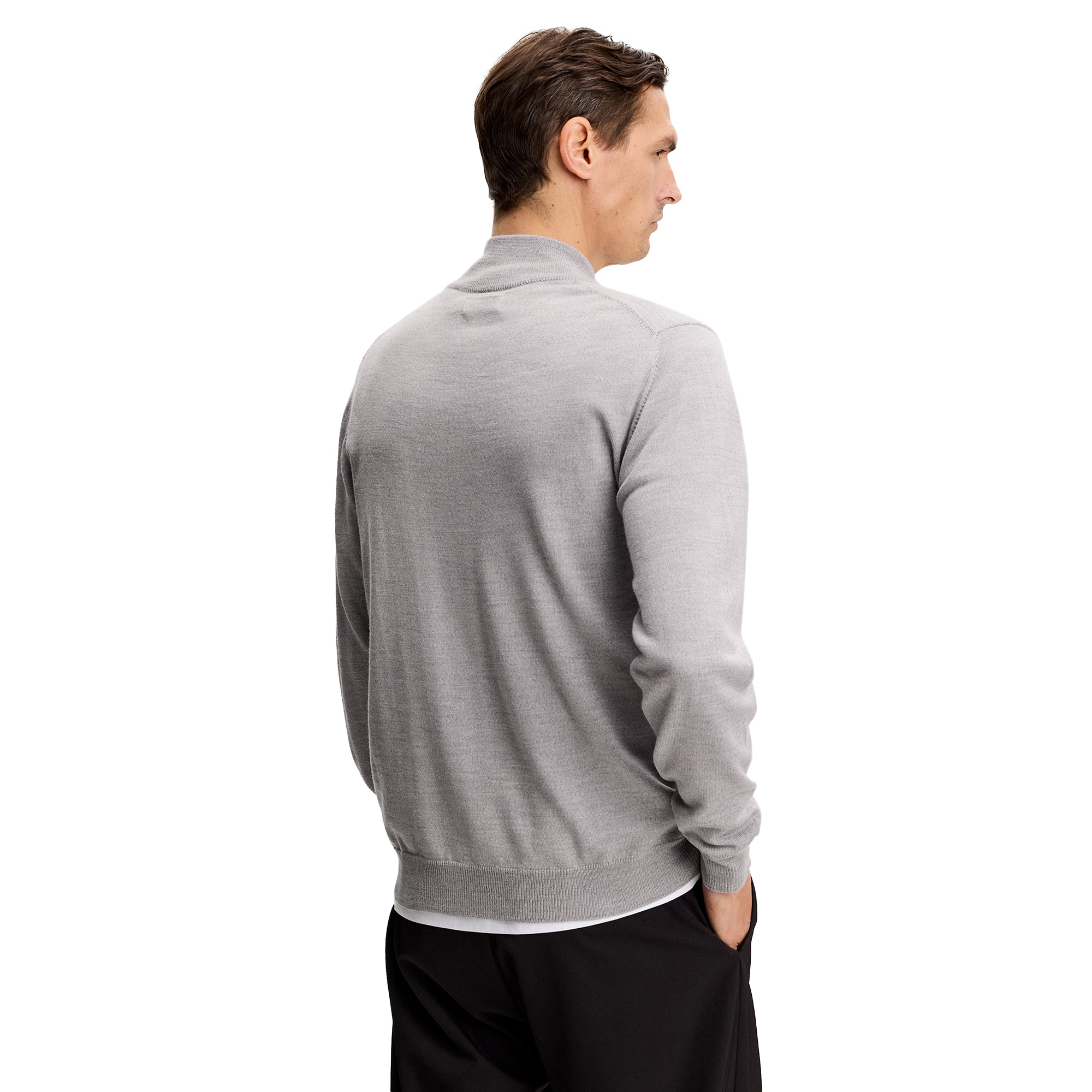 J.Lindeberg Golf Kiyan Merino 1/4 Zip Sweater NOOS - Light Grey