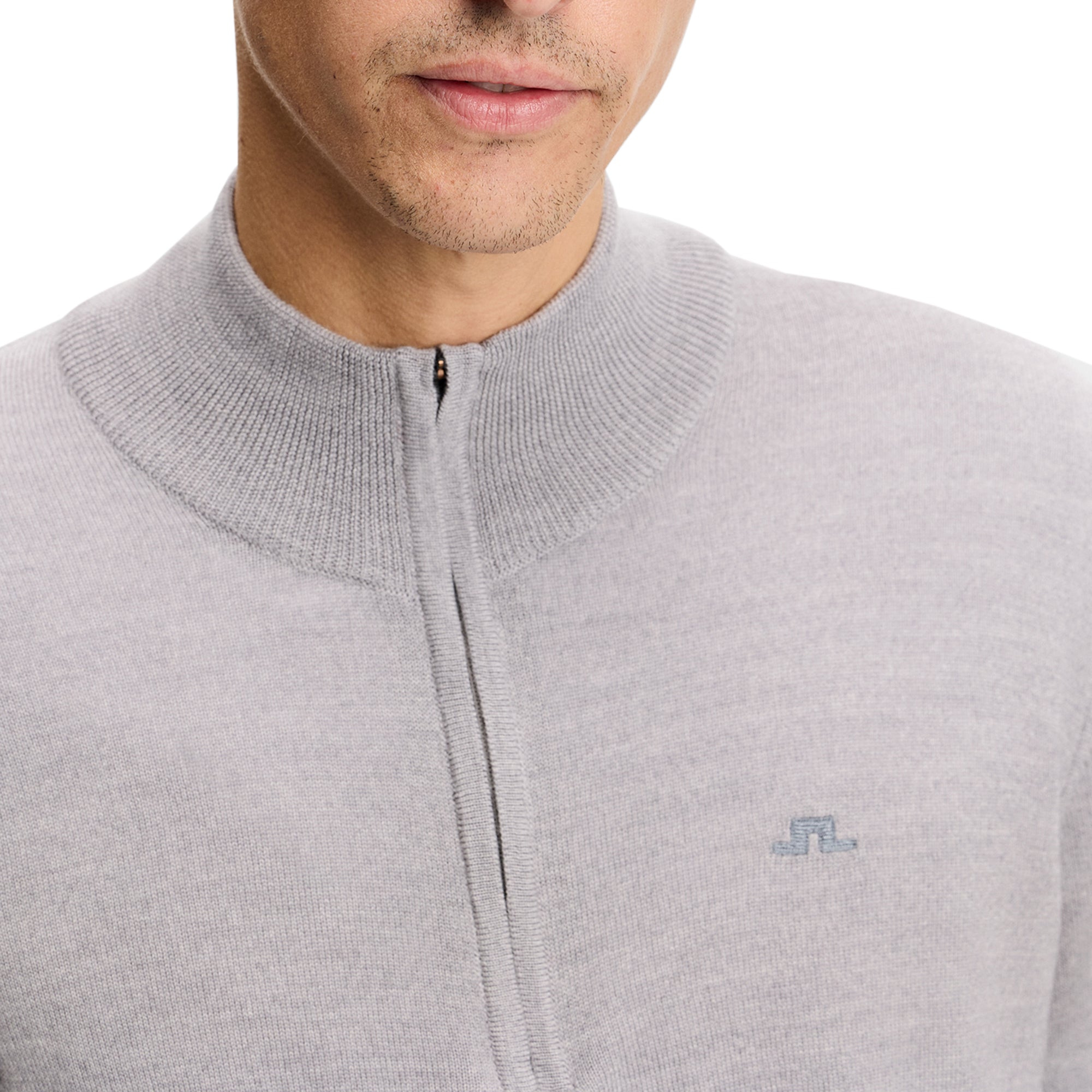 J.Lindeberg Golf Kiyan Merino 1/4 Zip Sweater NOOS - Light Grey