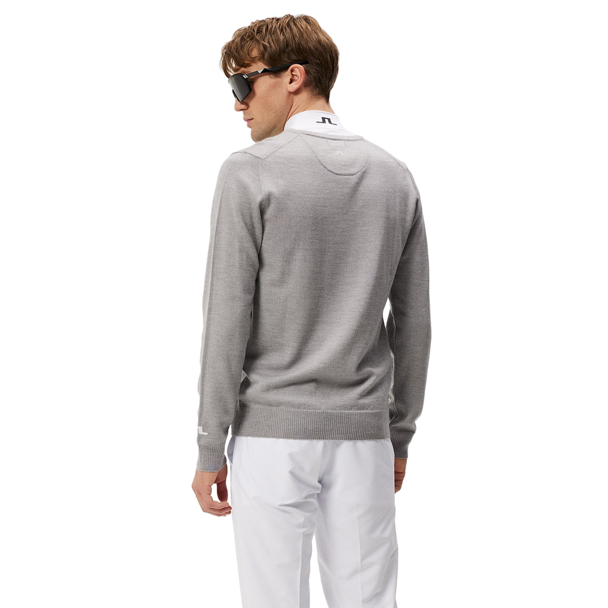 J.Lindeberg Golf Lymann Knitted Sweater SS25 - Light Grey