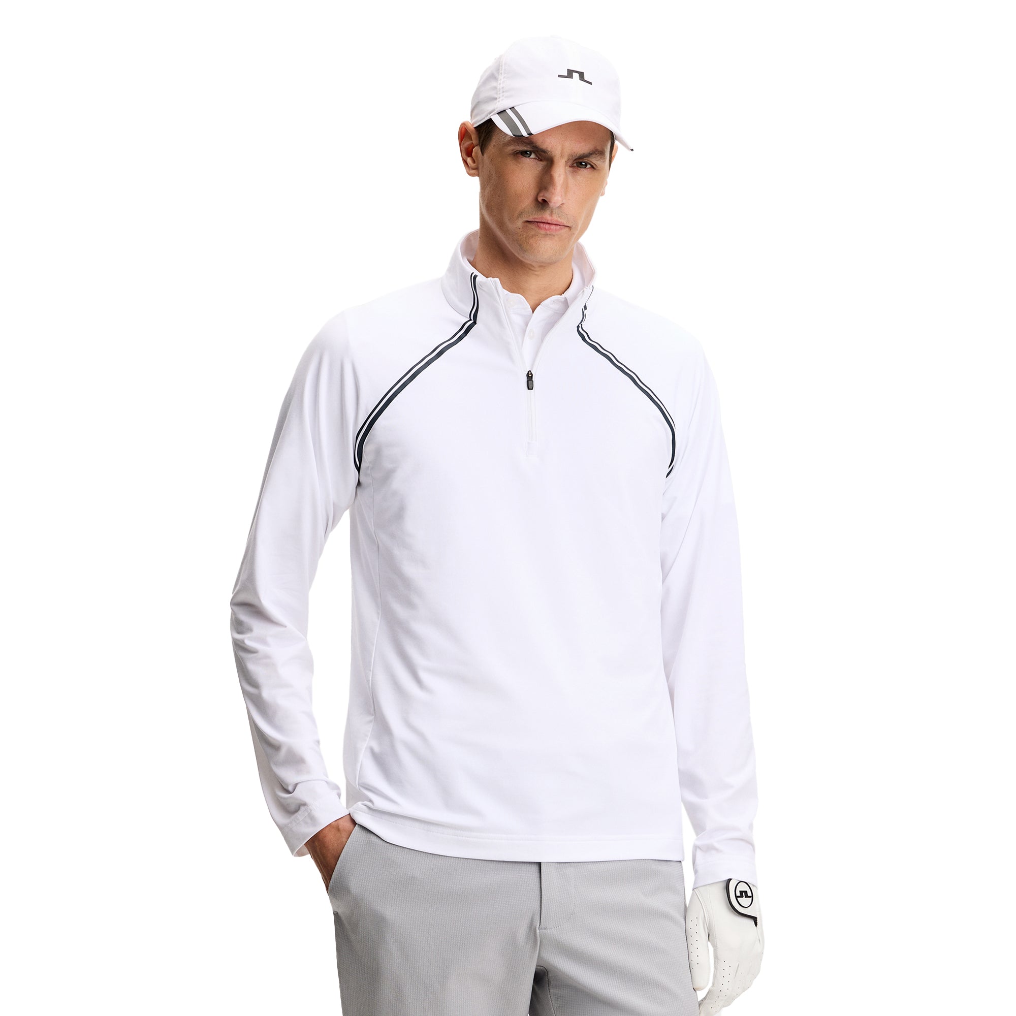 J.Lindeberg Golf Players Mid Layer PS26 - White 0000 - GMJS15091