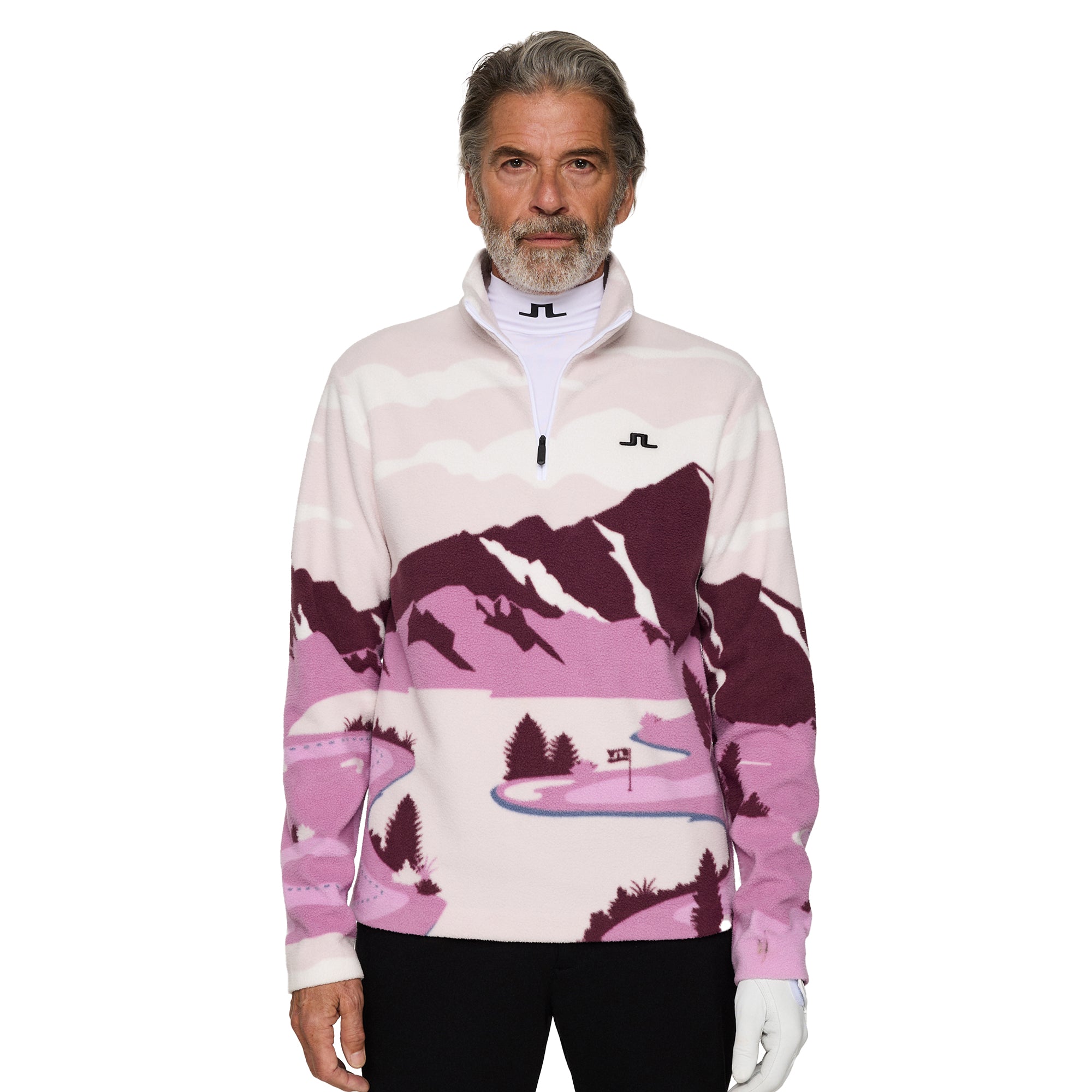 Ｊ.LINDEBERG J.Lindeberg Women's Nefe Quarter Zip Golf Mid Layer - Very Grape