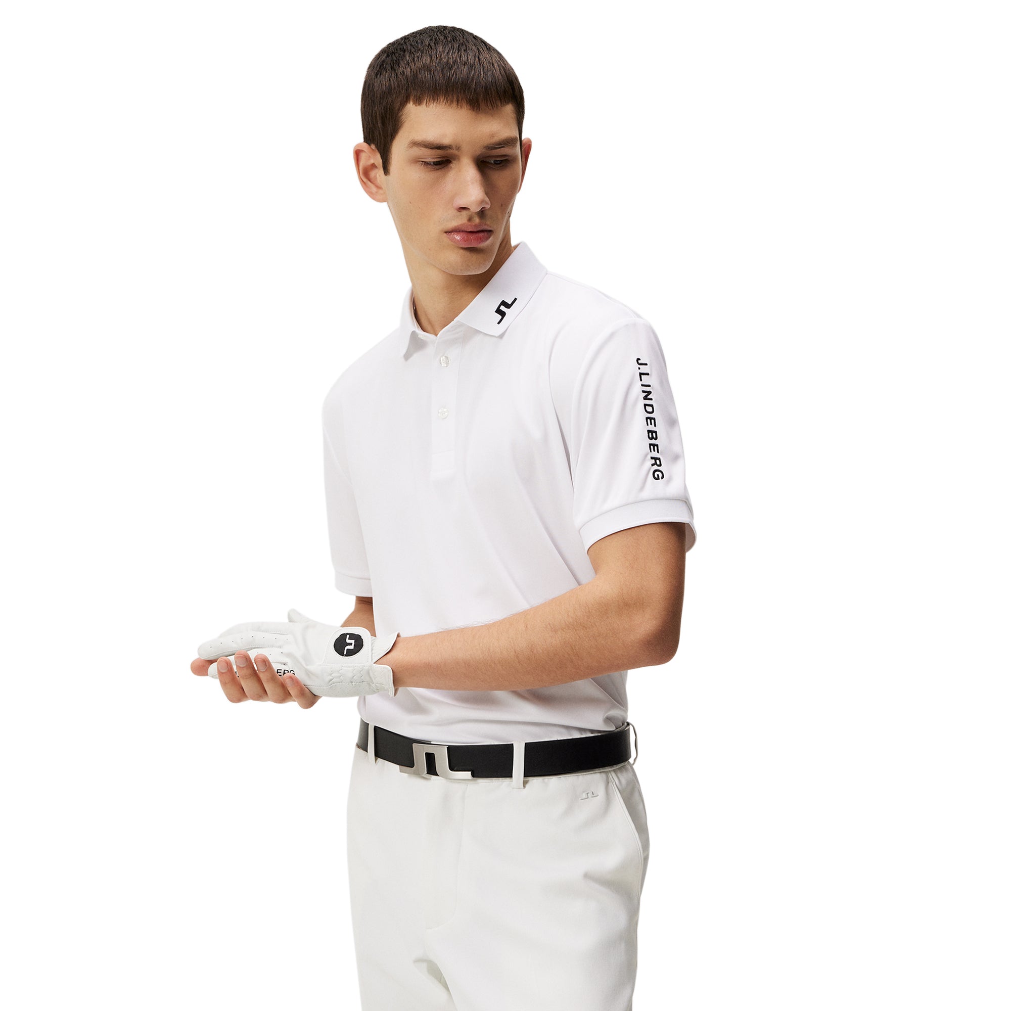 J.Lindeberg Golf Tour Tech Polo Shirt - White 0000 - GMJT06337