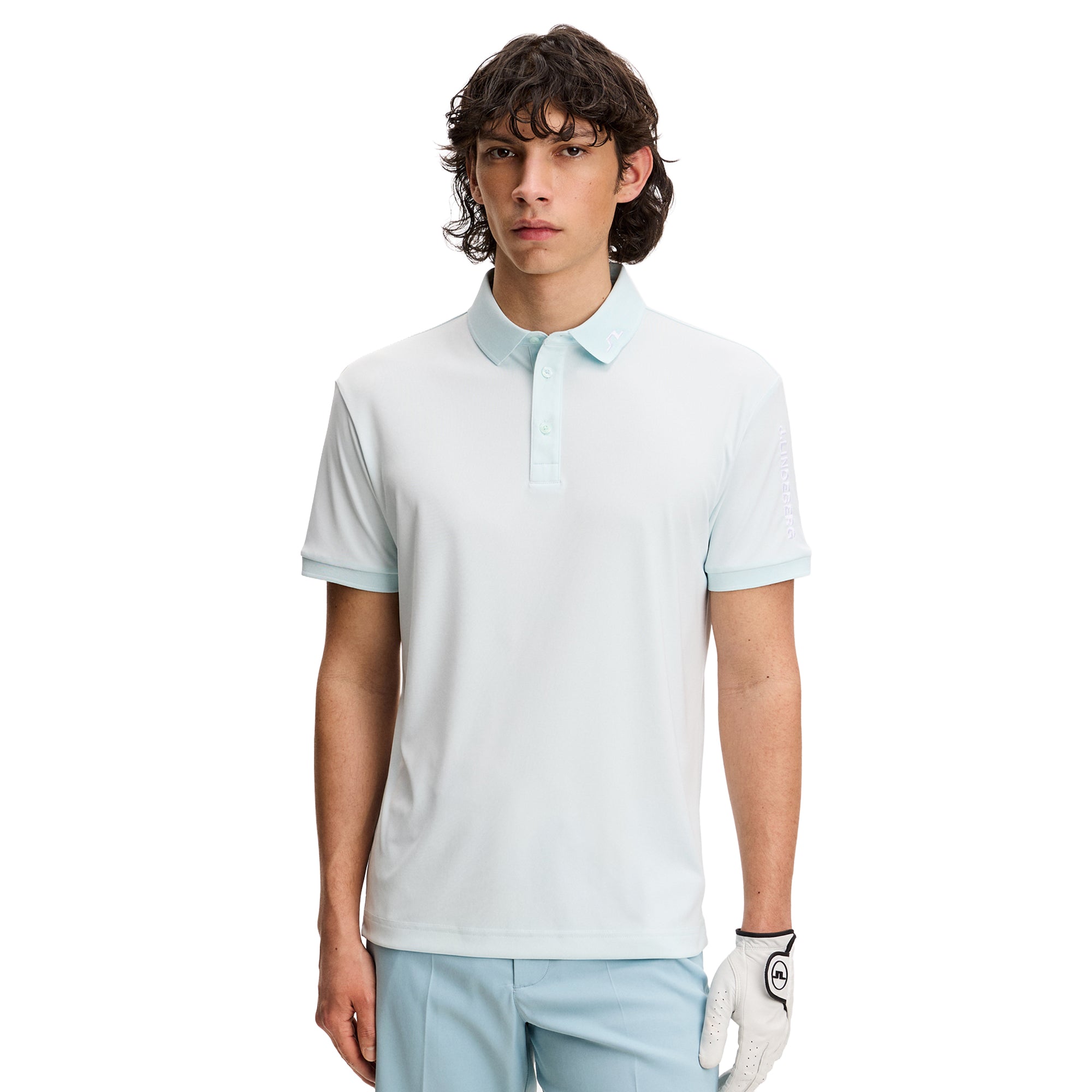 J.Lindeberg Golf Tour Tech Polo Shirt SS26 - Sky Light O576
