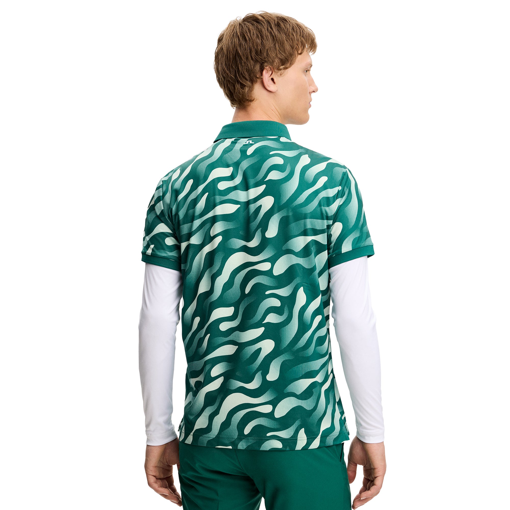 J.Lindeberg Golf Tour Tech Print Polo Shirt FW26 - Bunker Fade