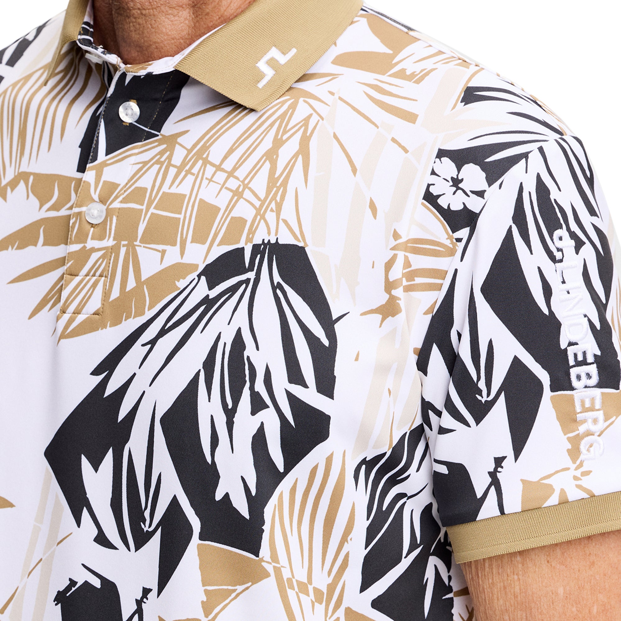 J.Lindeberg Golf Tour Tech Print Polo Shirt SH26 - Grove Kelp A068