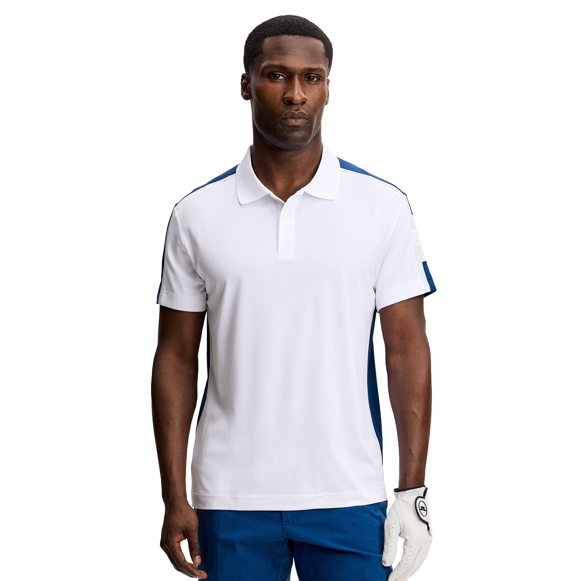 か*げ様 J.LINDEBERG ホワイト スリムフィット シャツ J.Lindeberg Golf Viggo Polo Shirt SH26 - White 0000 - GMJT16383