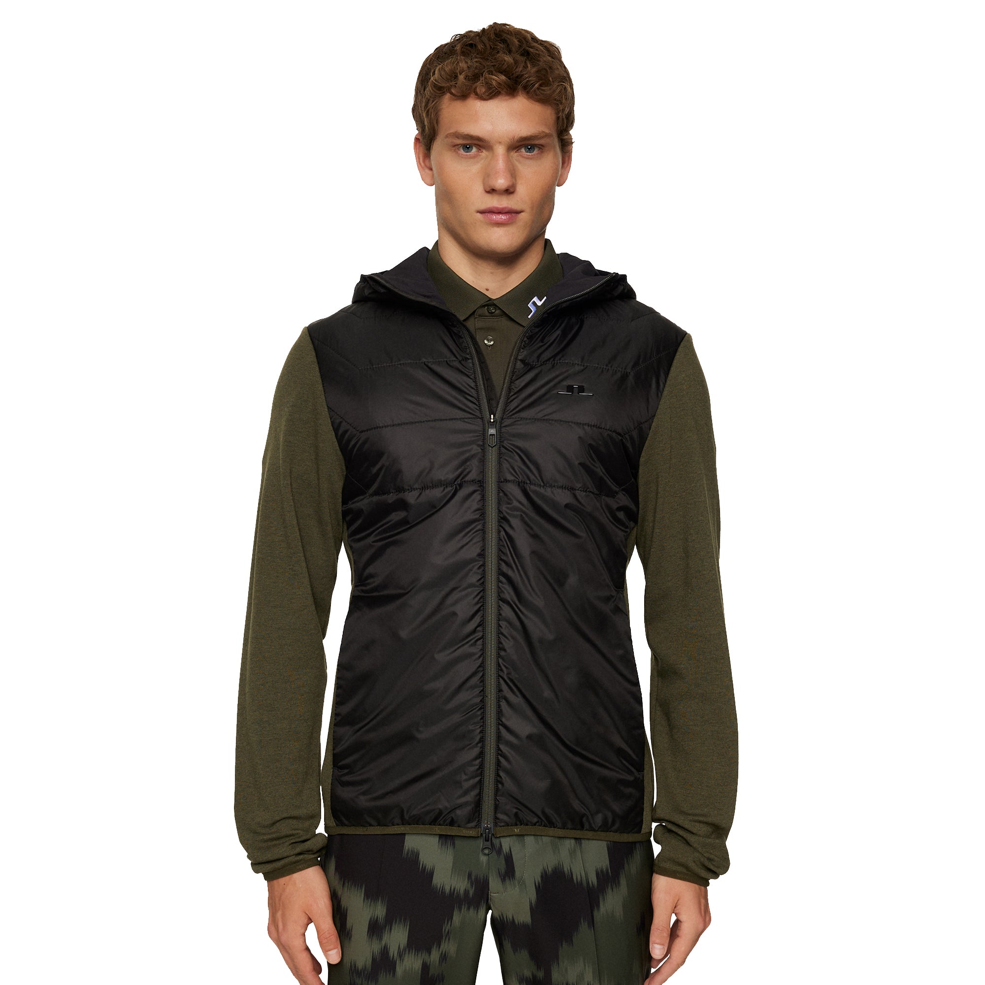 J.Lindeberg Gregory Hybrid Hooded Jacket FW25 - Forest Green M354