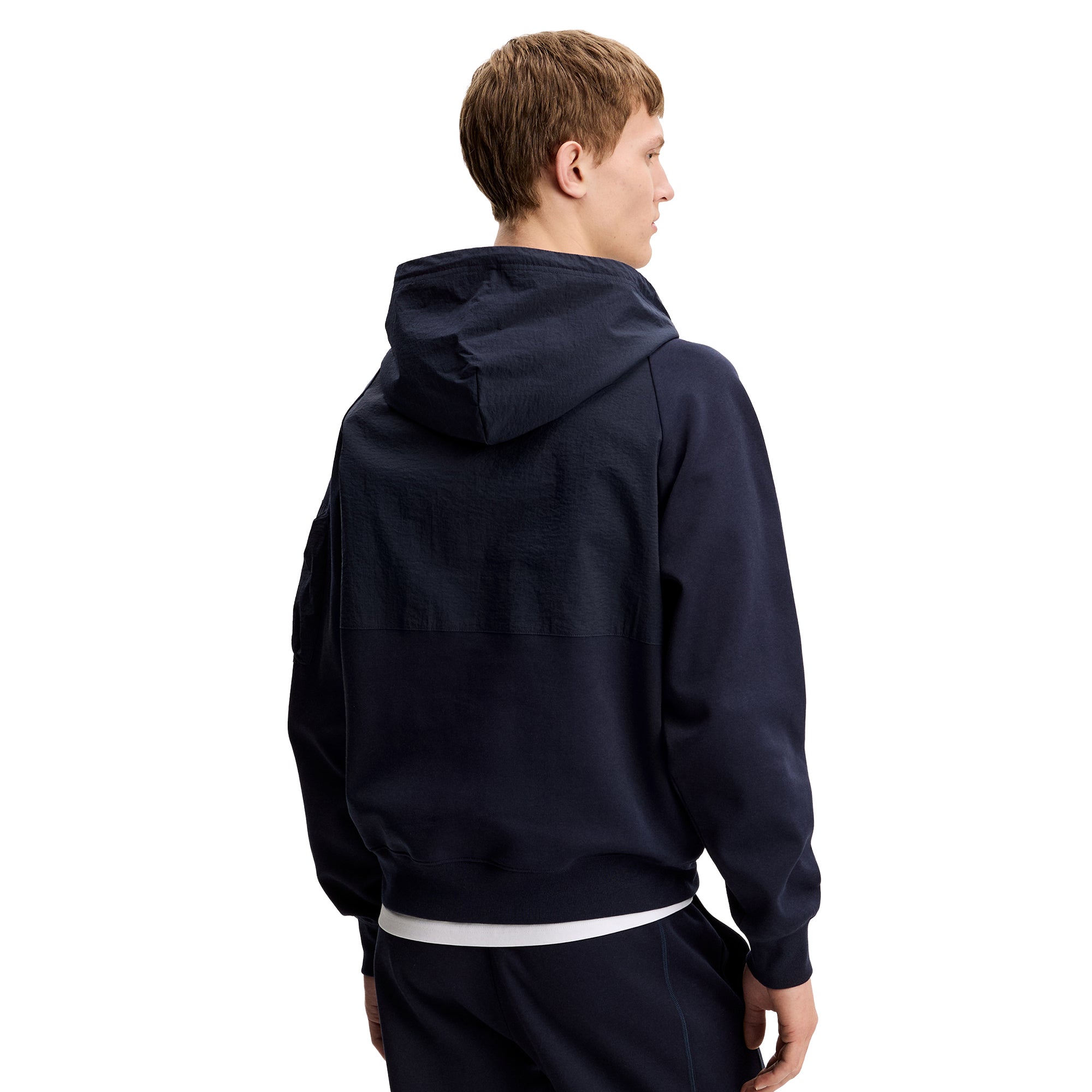 メンズウェア J.Lindeberg XXL J.Lindeberg Mijo Hybrid Hoodie SS26 - JL Navy 6855 - BMJS14560