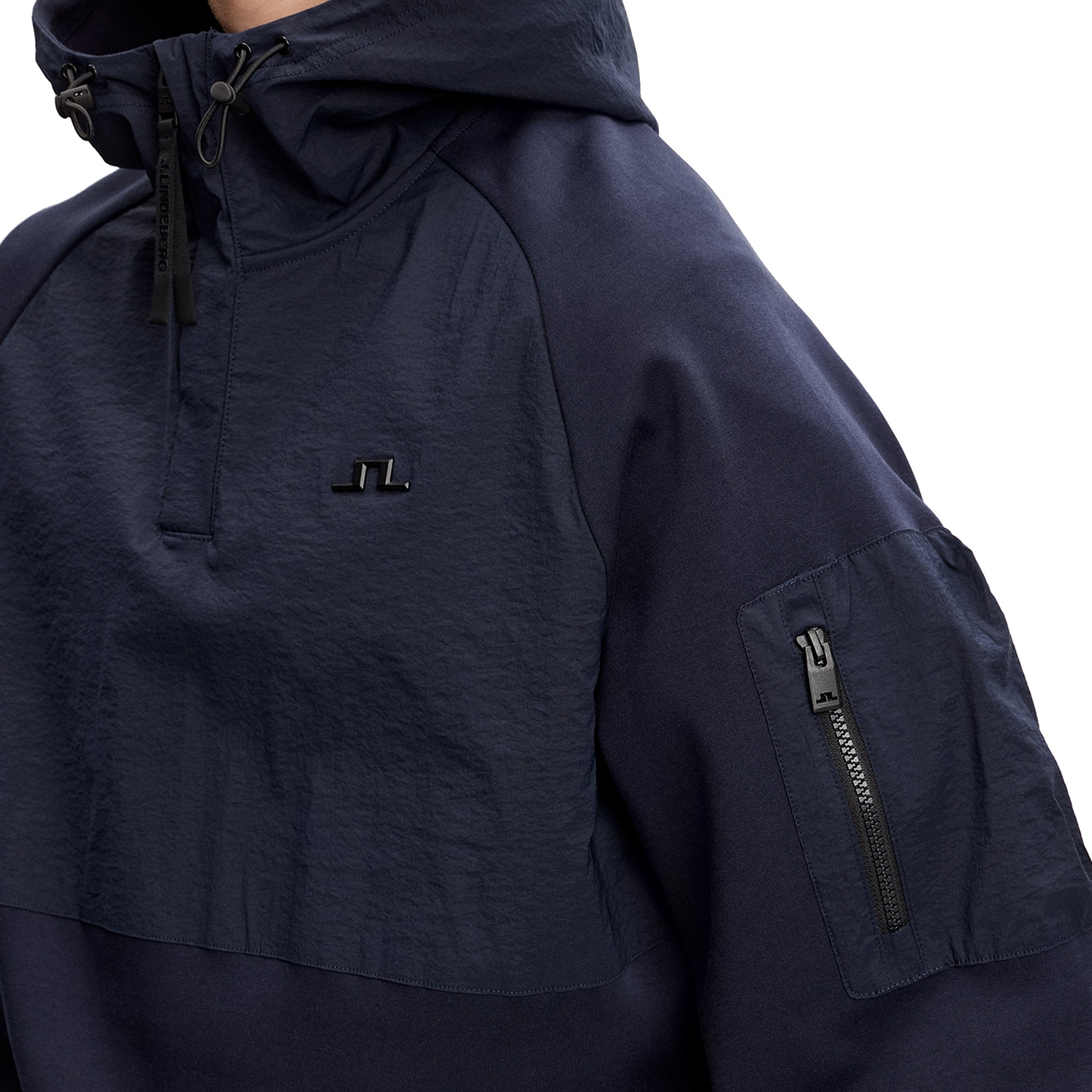 メンズウェア J.Lindeberg XXL J.Lindeberg Mijo Hybrid Hoodie SS26 - JL Navy 6855 - BMJS14560