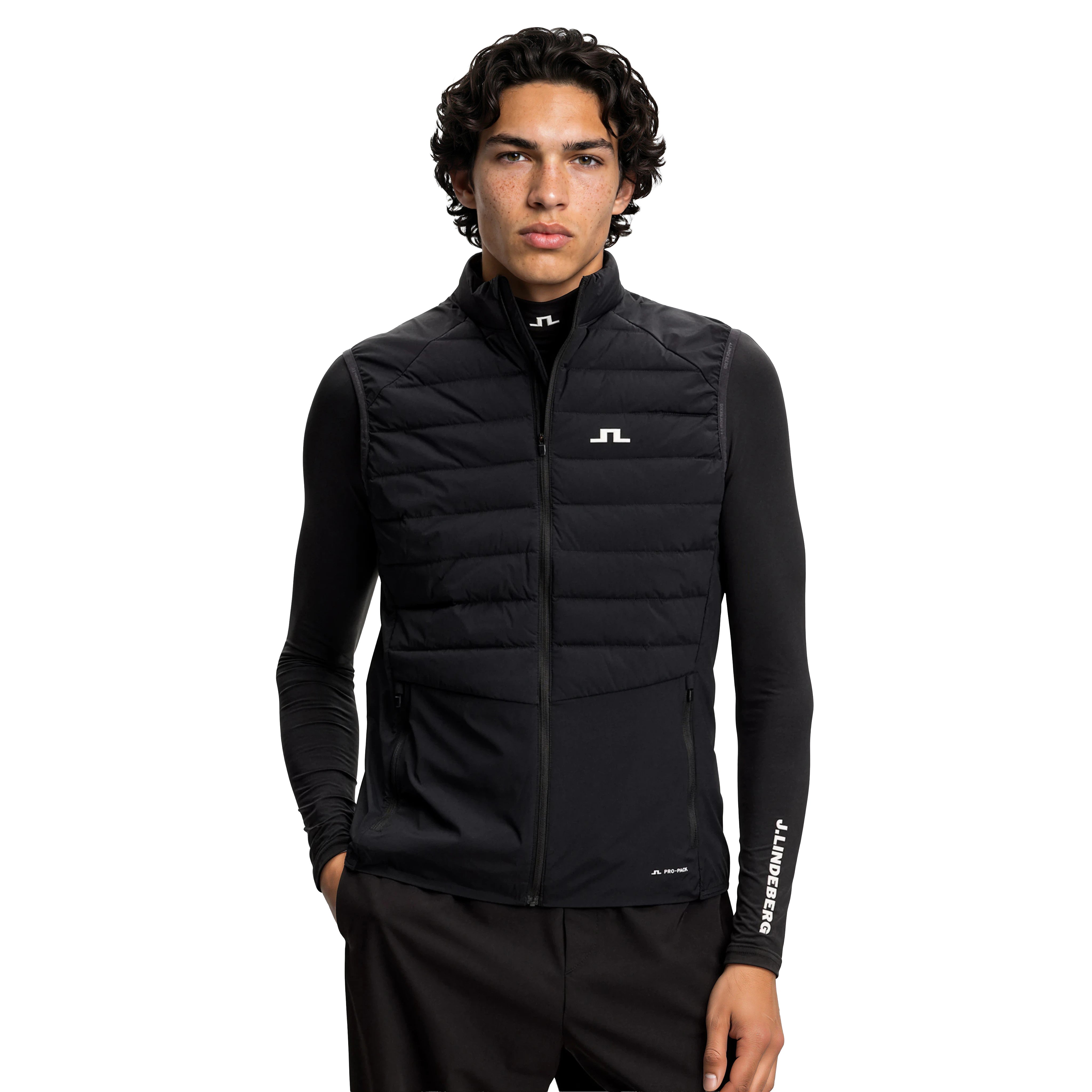 J.Lindeberg Ted Pro Pack Down Vest SS26 - Black 9999 - BMOW14425