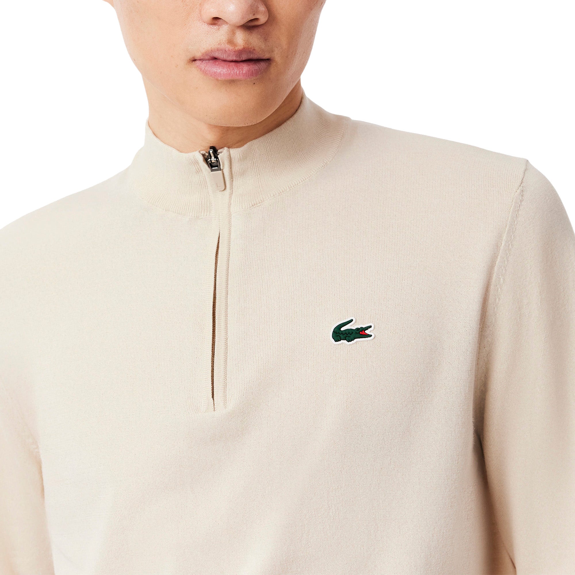 Lacoste 1/4 Zip Golf Sweater Beige ZAM AH9349-ZAM Function18