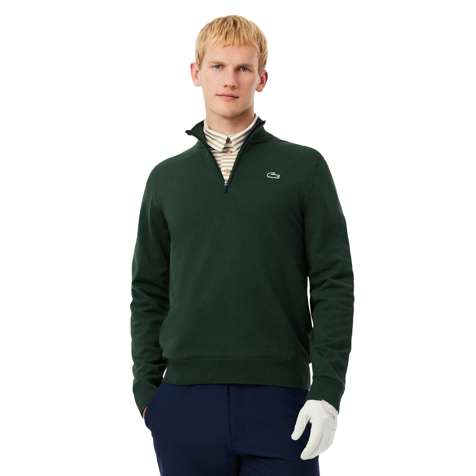 Lacoste 1/4 Zip Windbreaker Sweater - Sinople Green YZP - AH4808