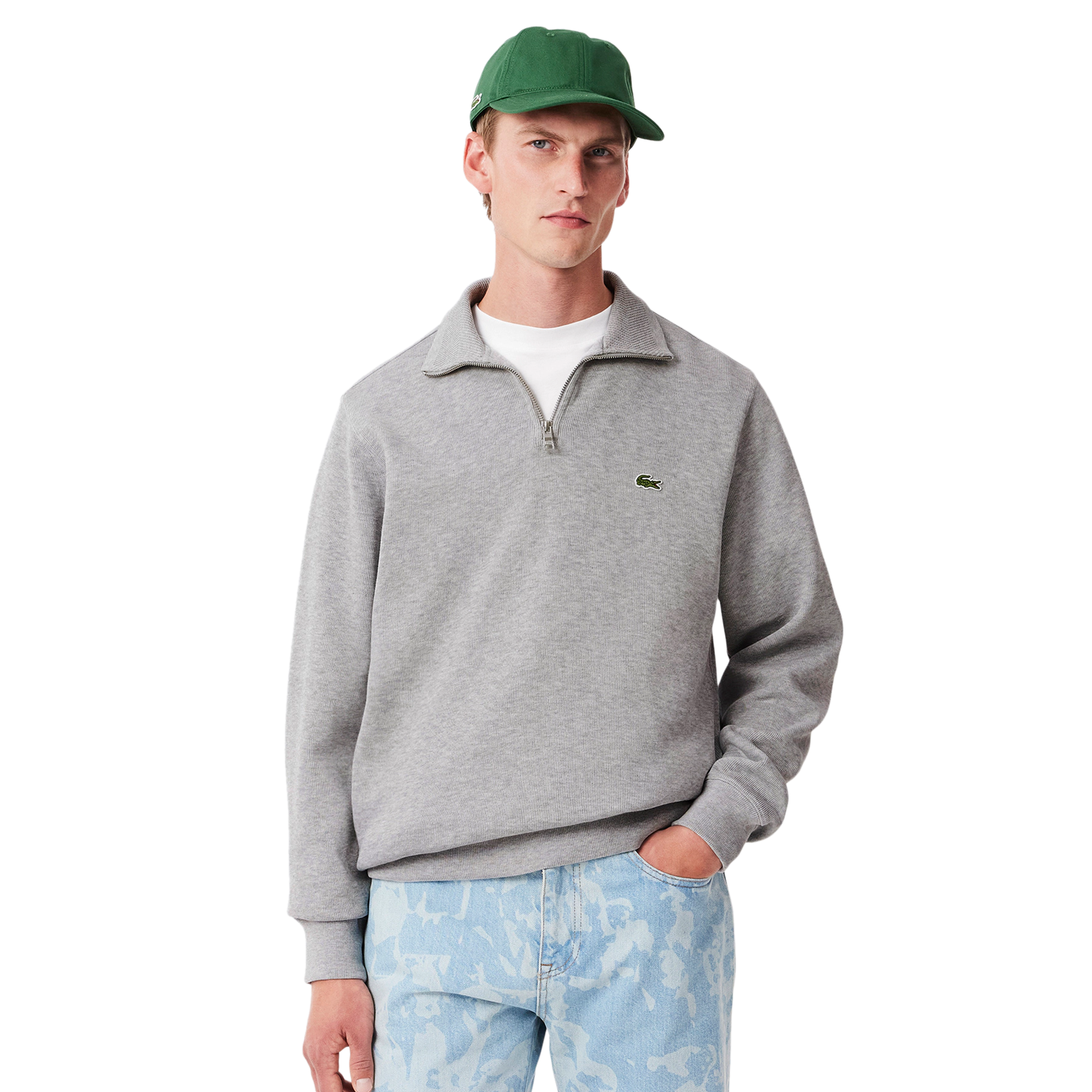 Lacoste Classic 1/2 Zip Sweater - Silver Chine CCA - SH1927-CCA