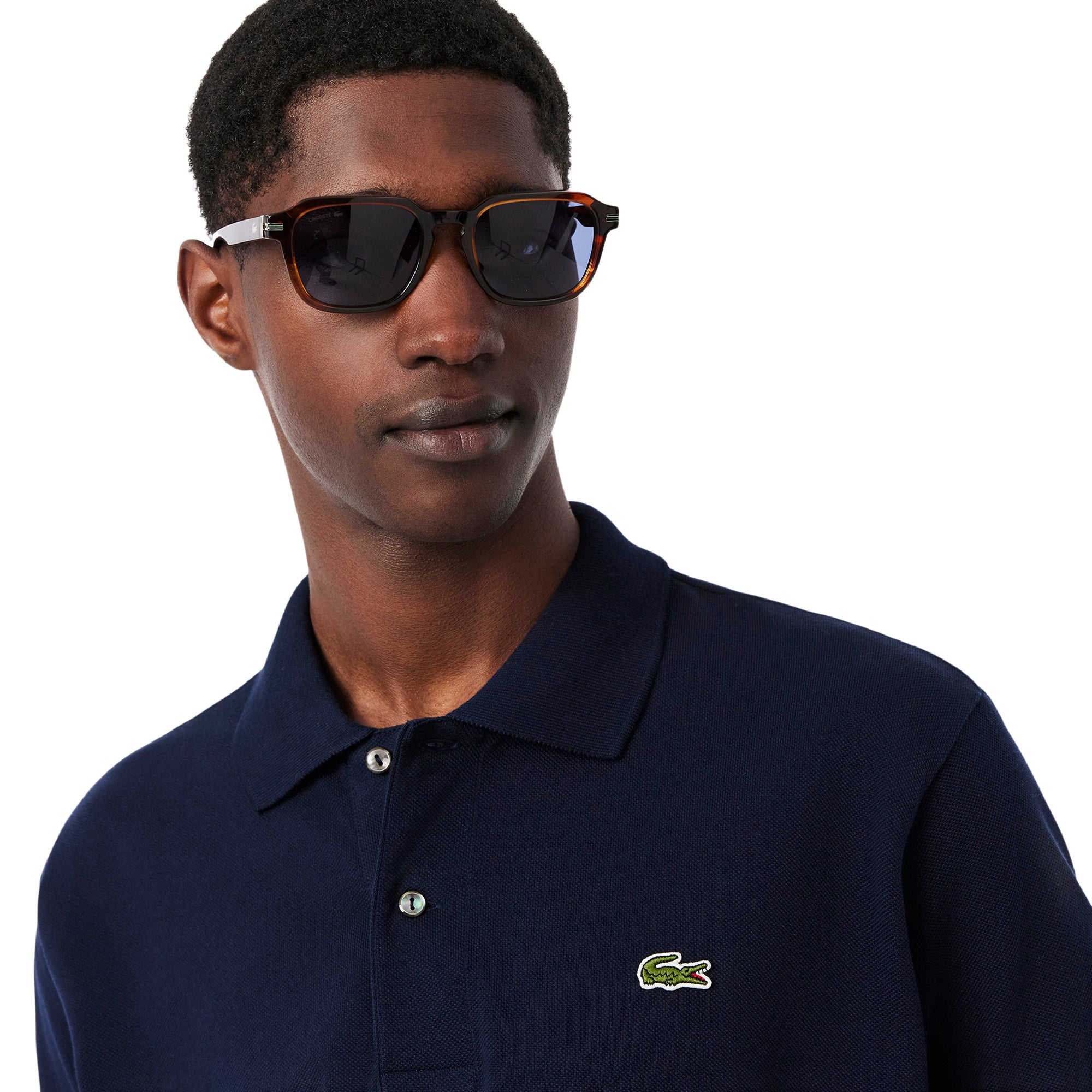 LACOSTE ダークブルー ポロシャツ US L LACOSTE 『L.12.12』定番半袖ポロシャツ （ダークブルー) -靴