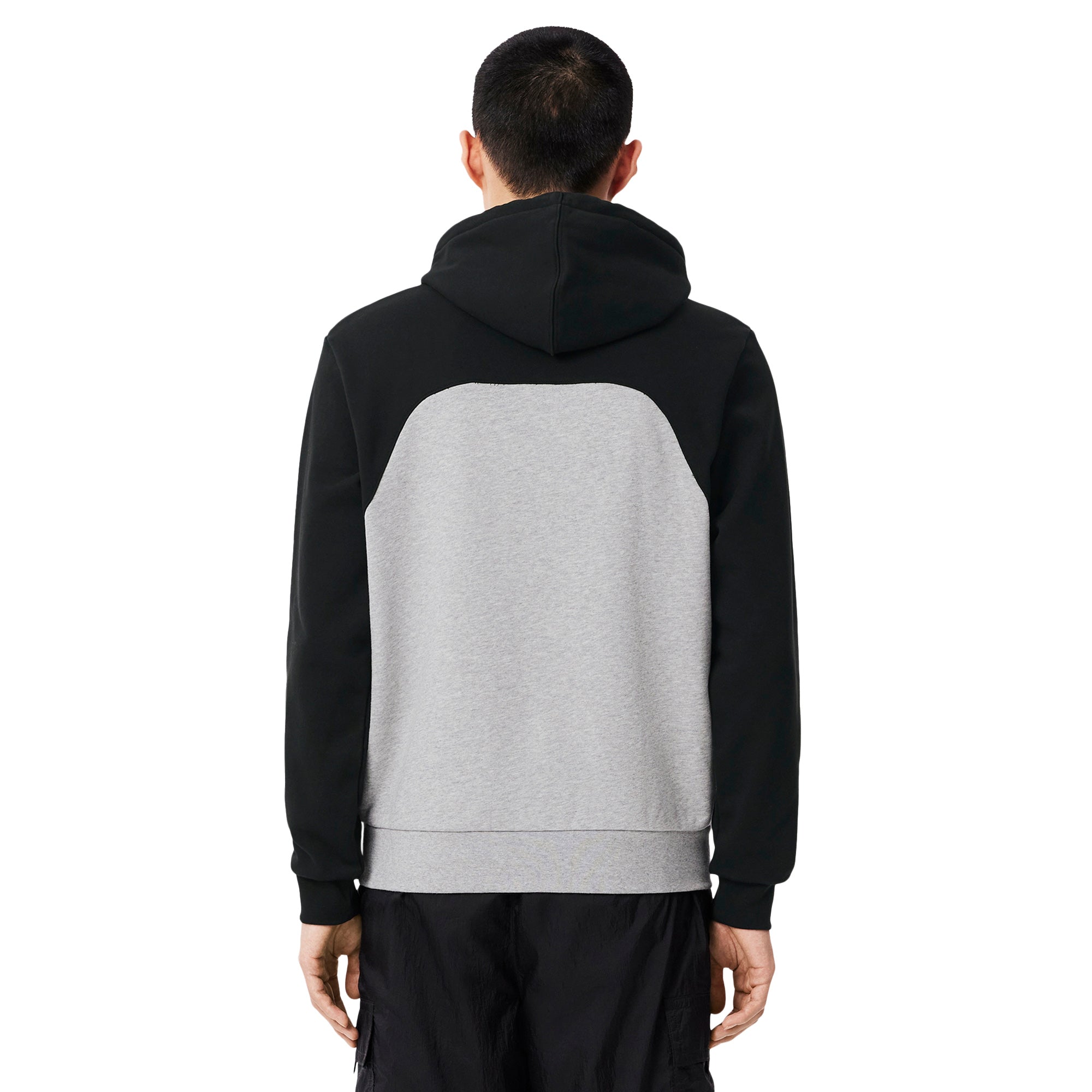 Lacoste Colour Block Hooded Sweater Grey Chine/Black LY3