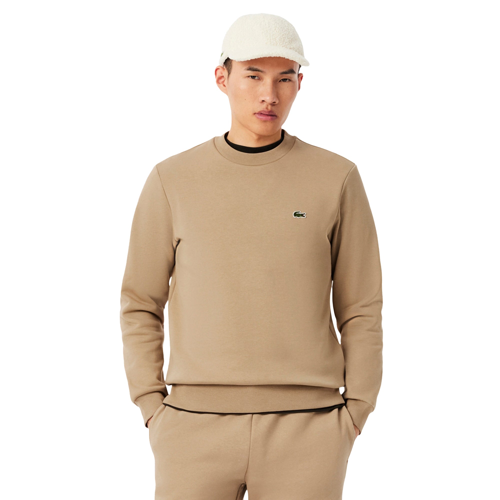 Lacoste Crew Neck Fleece Sweater Beige 02S SH9608-02S Function18