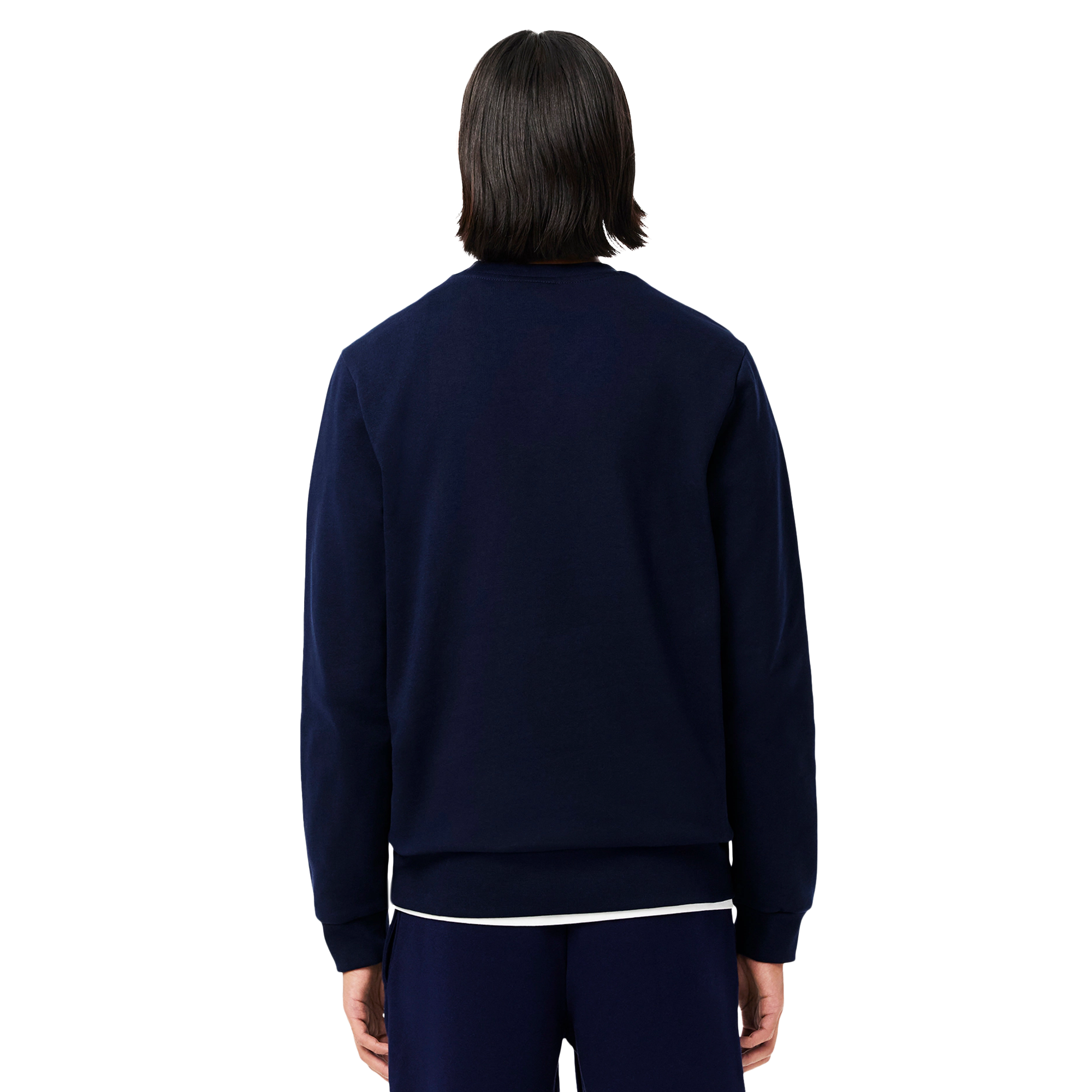 Lacoste Crew Neck Fleece Sweater - Navy 166 - SH9608-166 