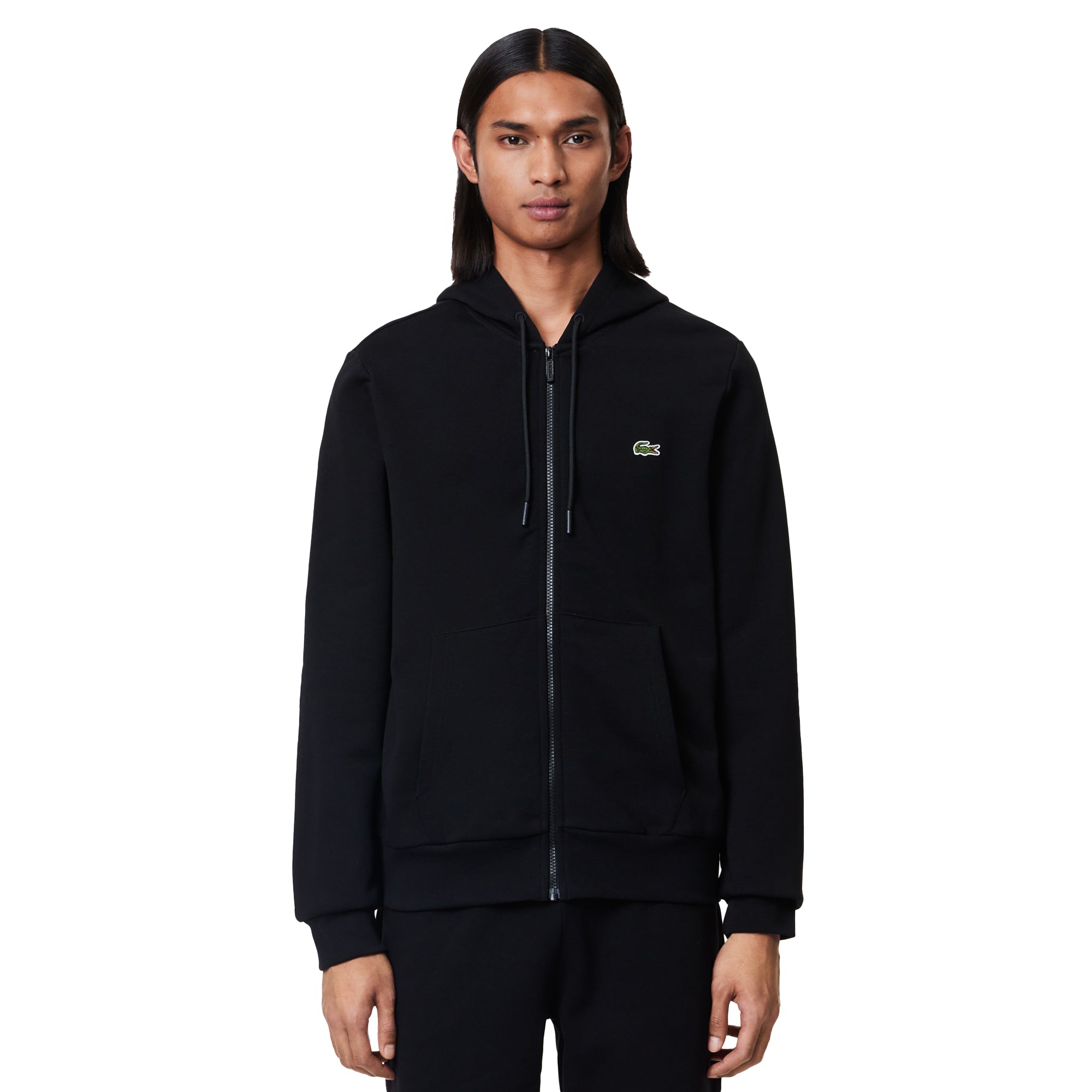 Lacoste Full Zip Fleece Hoodie Black 031 SH9626-031 Function18