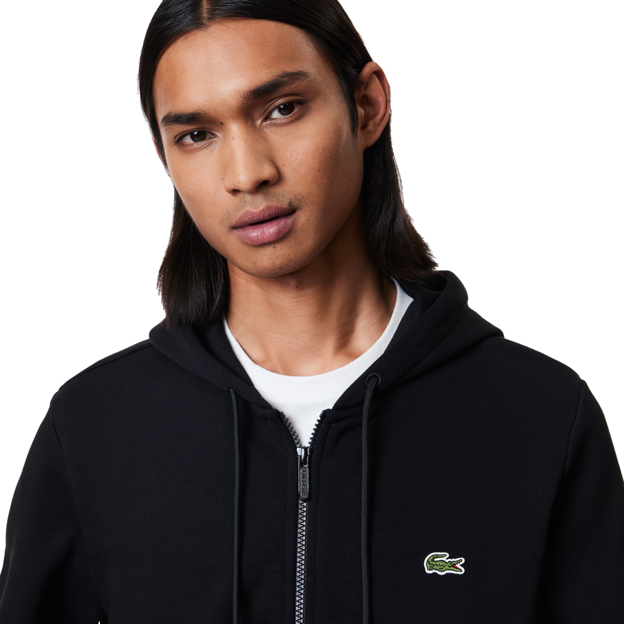 Lacoste Full Zip Fleece Hoodie - Black 031 - SH9626-031 - Function18