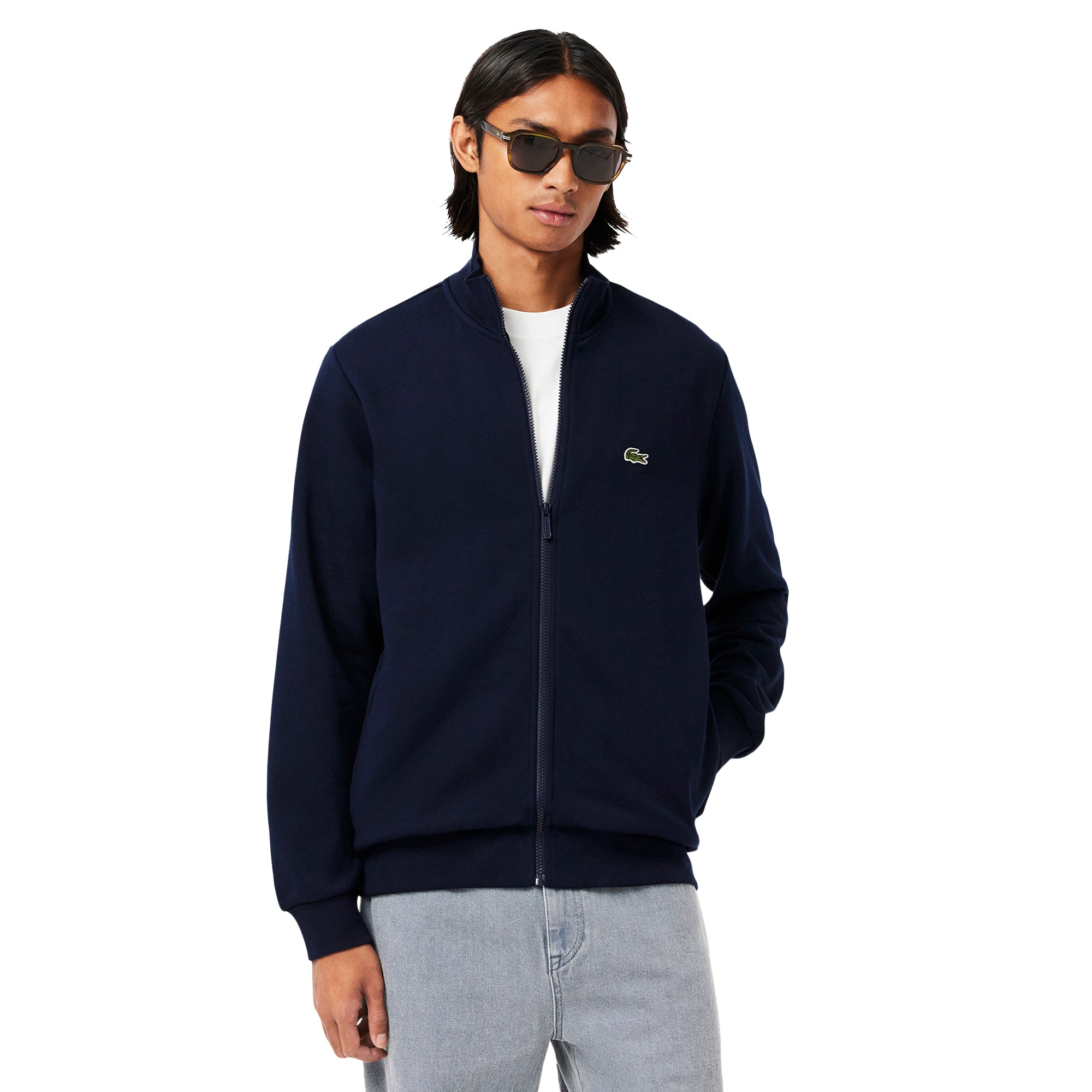 Lacoste Full Zip Fleece Sweater Navy 166 SH9622-166