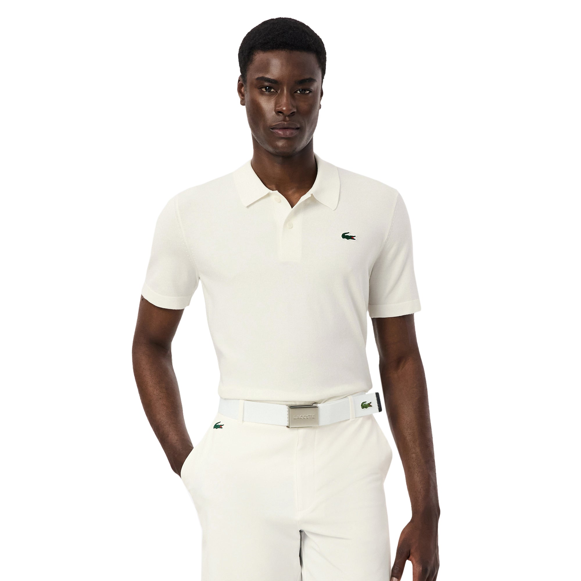 Lacoste Golf Short Sleeved Polo Sweater - Flour 70V - AH9341-70V