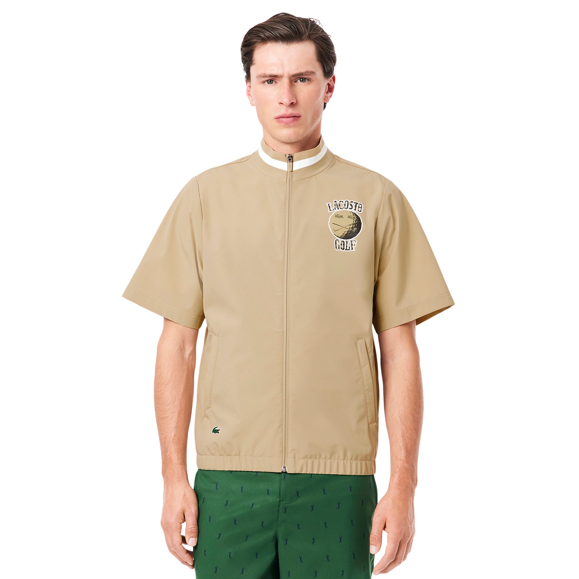 Lacoste Golf Stretch Windbreaker Jacket Beige 02S BH8945 02S