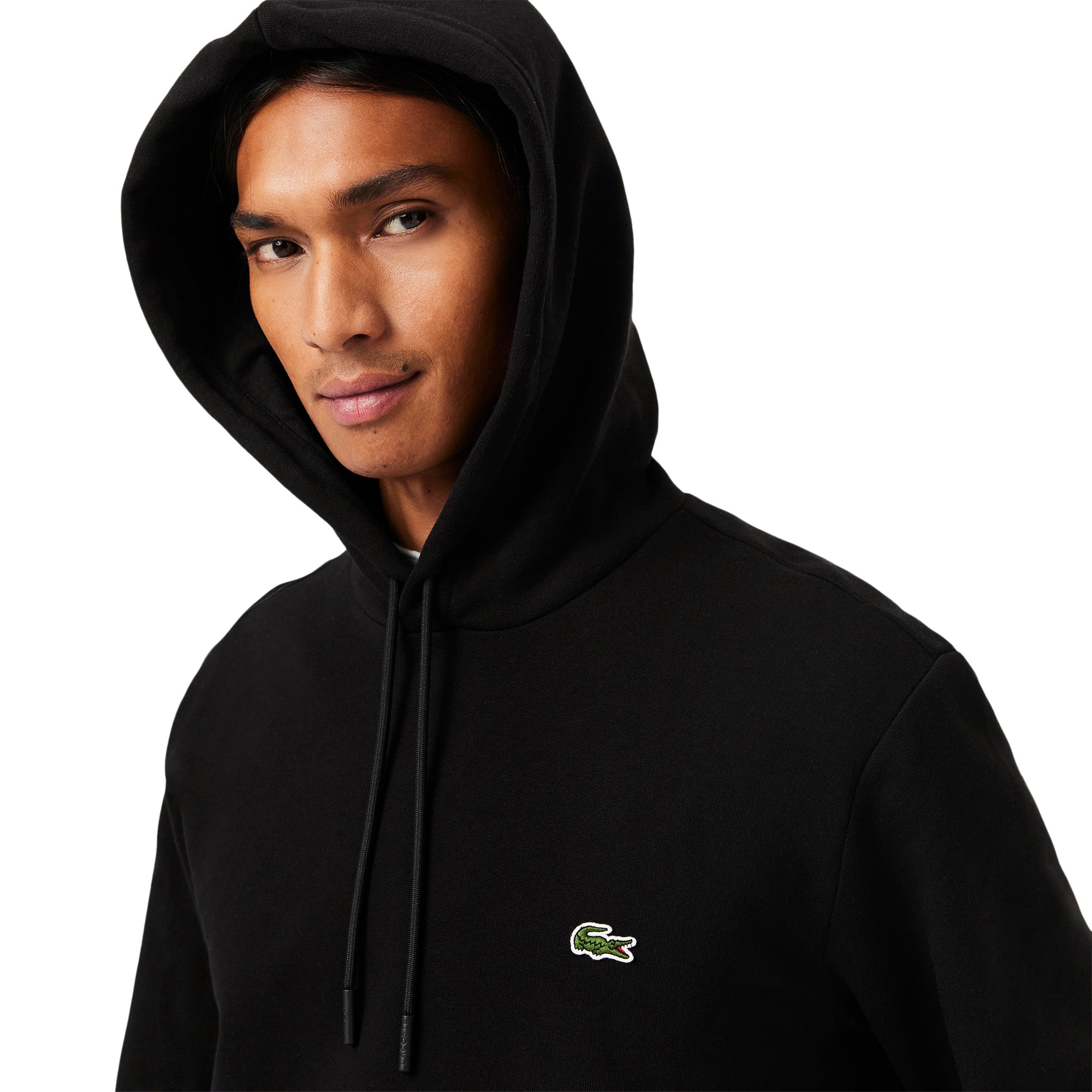 Lacoste Hooded Fleece Sweater - Black 031 - SH9623-031