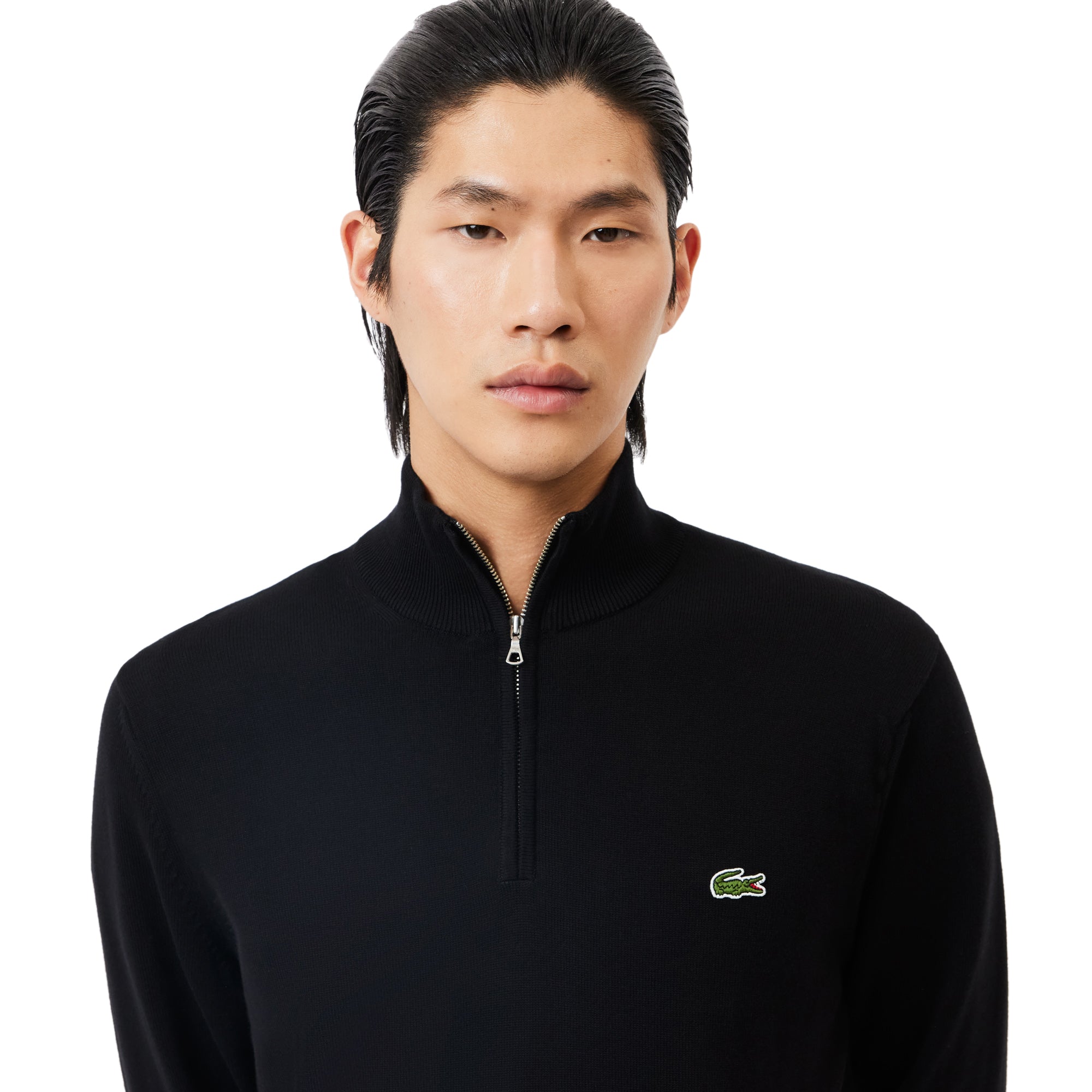 ココ‼️Lacoste ブラック ブルゾン Lacoste Organic Cotton 1/4 Zip - Black 031 - AH1980-031 - Function18