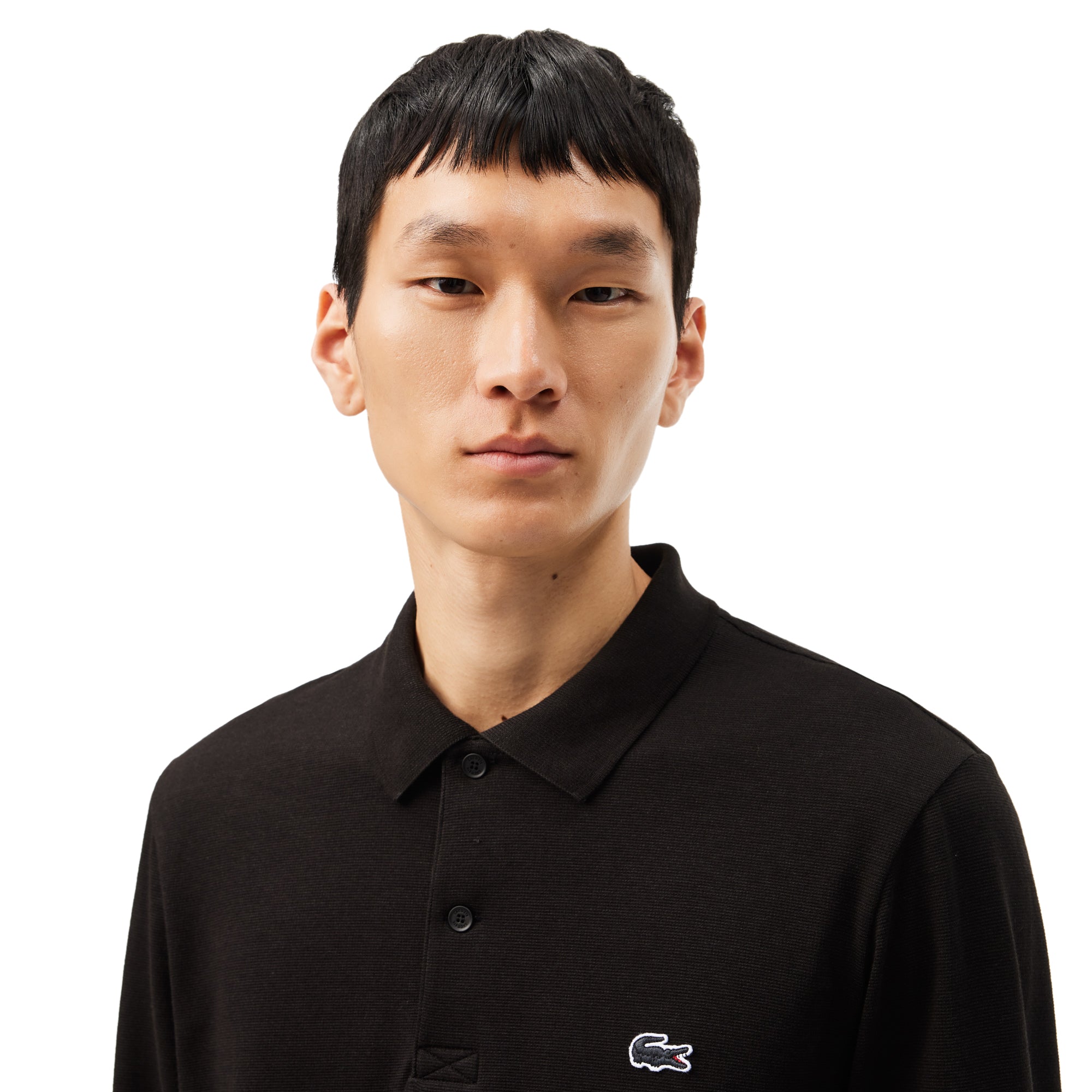 Lacoste Organic Cotton Stretch Long Sleeve Polo Shirt - Black 031