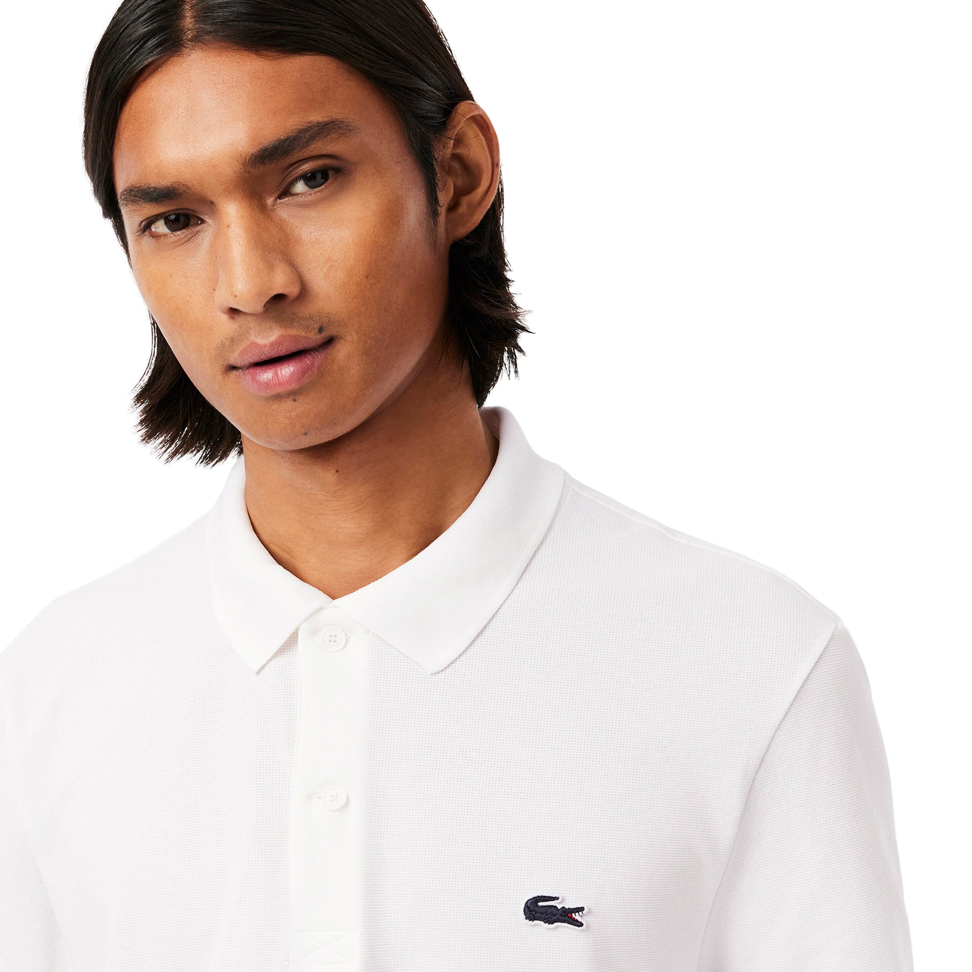 Lacoste Organic Cotton Stretch Polo Shirt - White 001 - DH5522-001