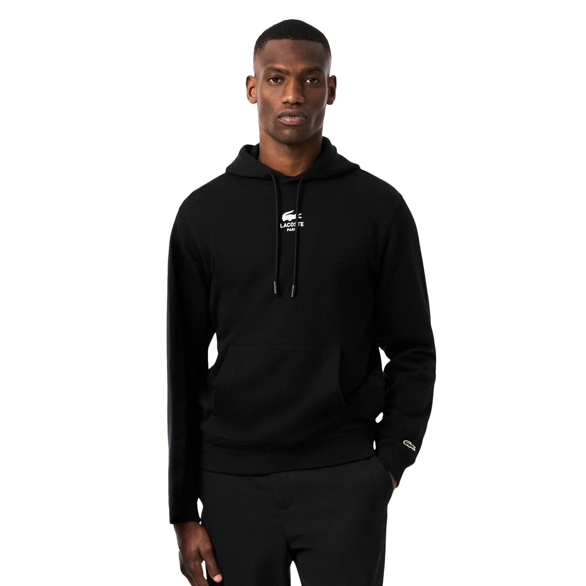 メンズウェア LACOSTE Lacoste Signature Print Hoodie - Black 031 - SH2740-031 - Function18