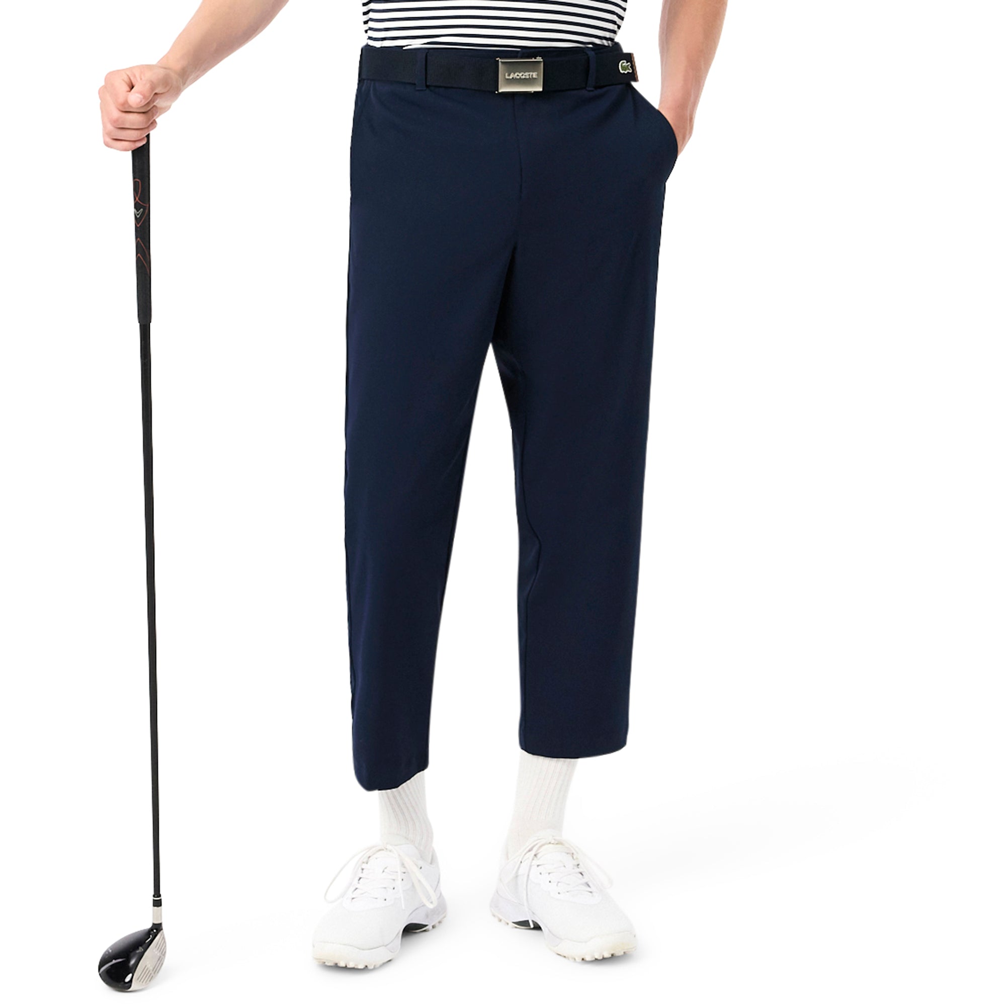 CLUBHAUS X HASEGAWA CoachJKT Ｌ Lacoste Tech Checked Golf Trousers - Navy Blue 5FS - HH7575-5FS