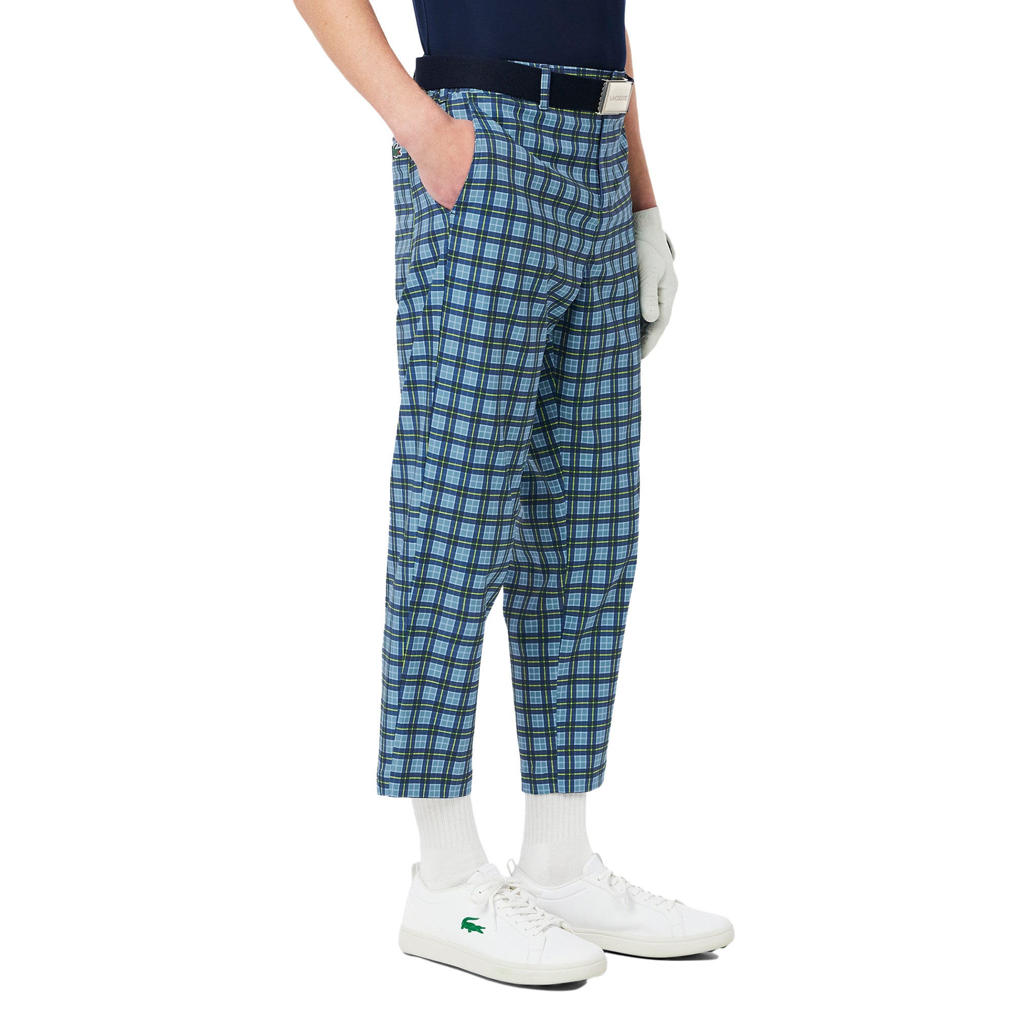 Lacoste Tech Checked Golf Trousers - Blue/Navy Blue HIP - HH7575