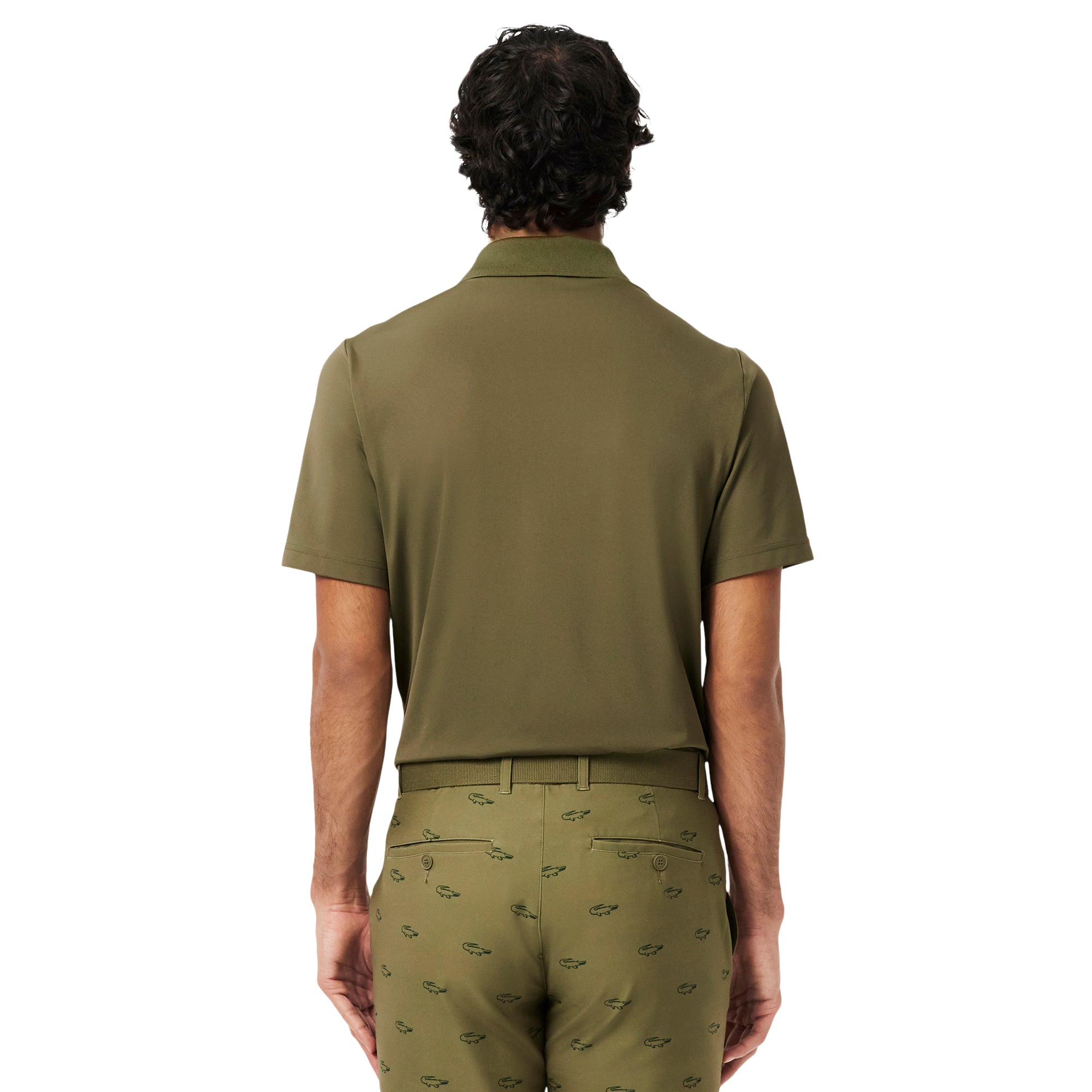 Lacoste UV Protect Golf Polo Shirt - Khaki Green E9F - DH8915-E9F