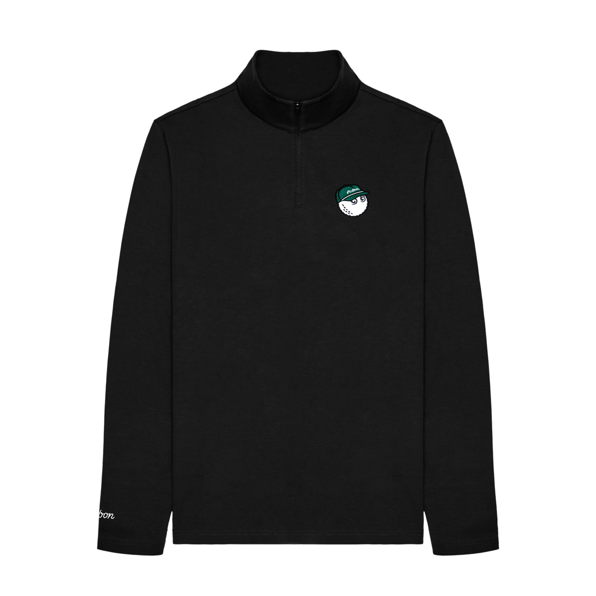 Malbon Golf Flyer Mid Layer - Black - M-9406-BLK | Function18