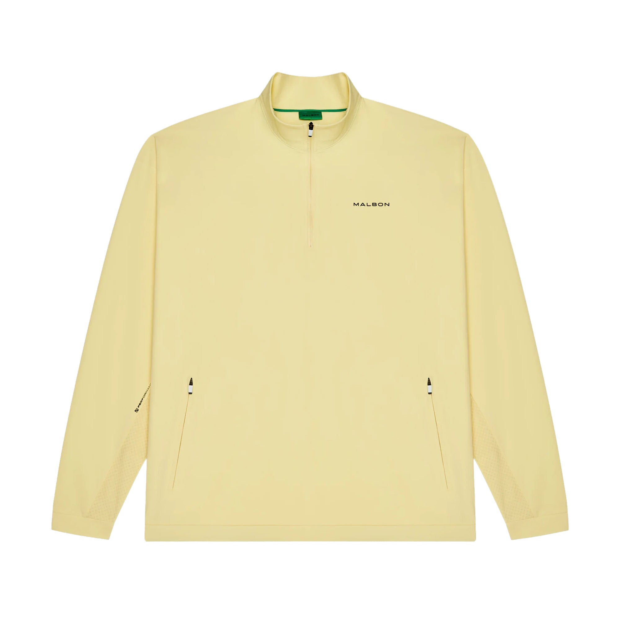 Malbon Golf Performance 1/4 Zip Shell Pullover - Mellow Yellow - M