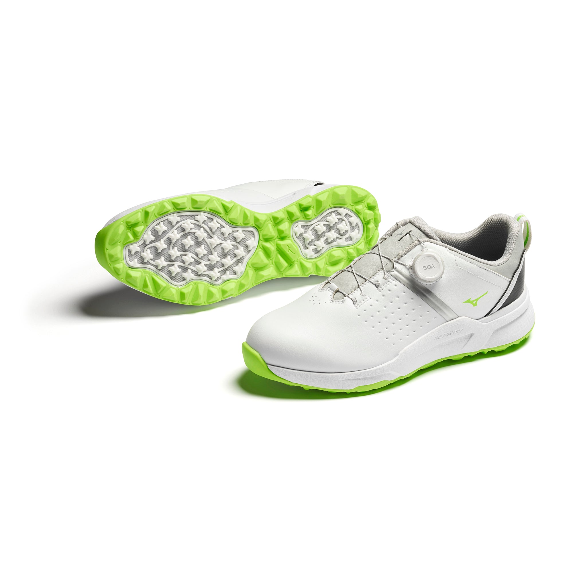 Mizuno Hazard Enerzy BOA Golf Shoes White/Green Gecko 37