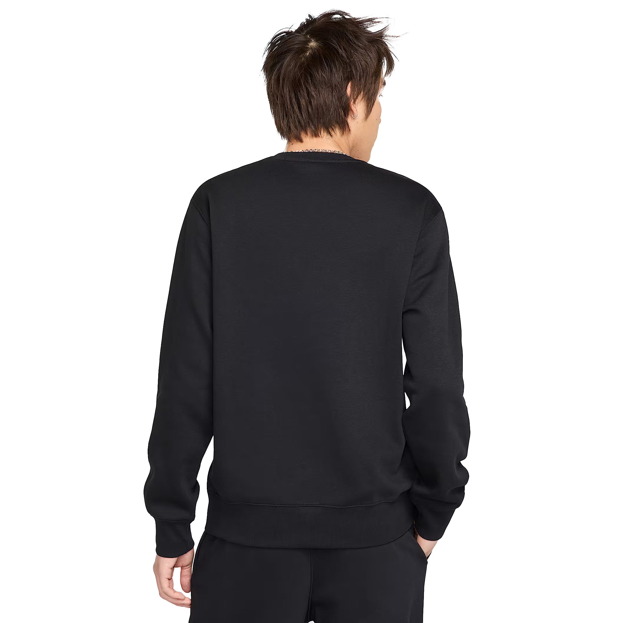 nike club fleece crew black